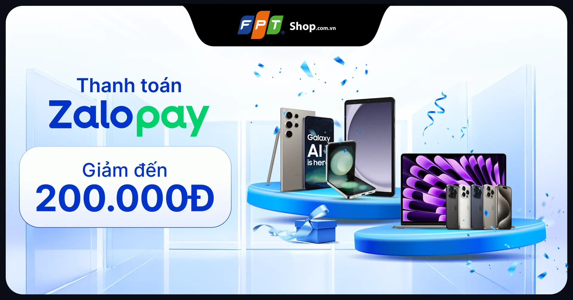  Giảm 3% tối đa 200.000đ khi thanh toán ZaloPay tại FPT Shop
