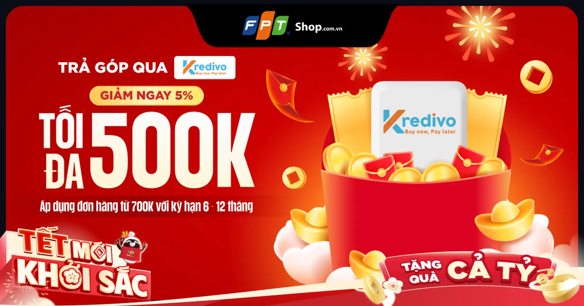 Sắm sản phẩm yêu thích, nhẹ ví cực đỉnh cùng Kredivo tại FPT Shop