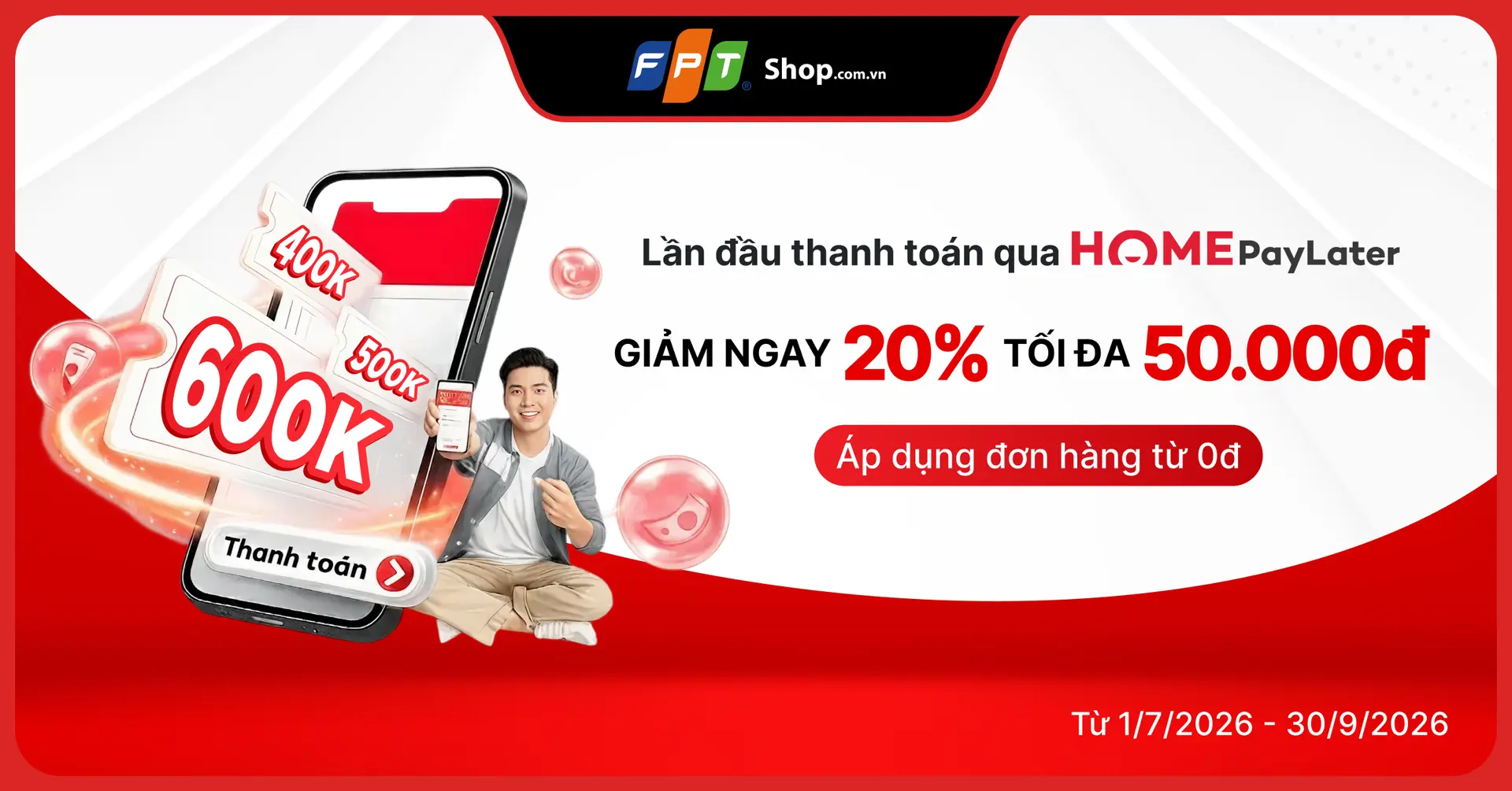 Trả góp linh hoạt, giảm ngay 20% cho đơn đầu tiên qua Home PayLater