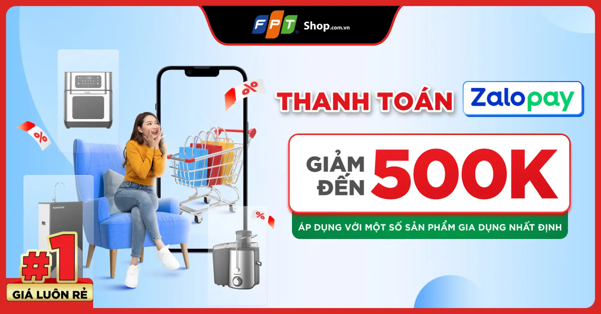 Giảm ngay đến 500K khi khách hàng mua gia dụng