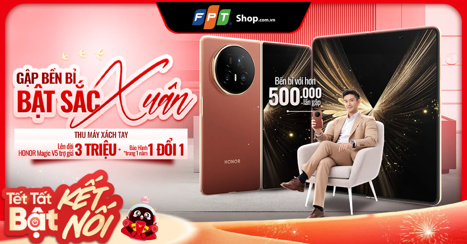 Thu cũ máy xách tay, lên đời HONOR Magic V5 chính hãng trợ giá 3 triệu tại FPT Shop