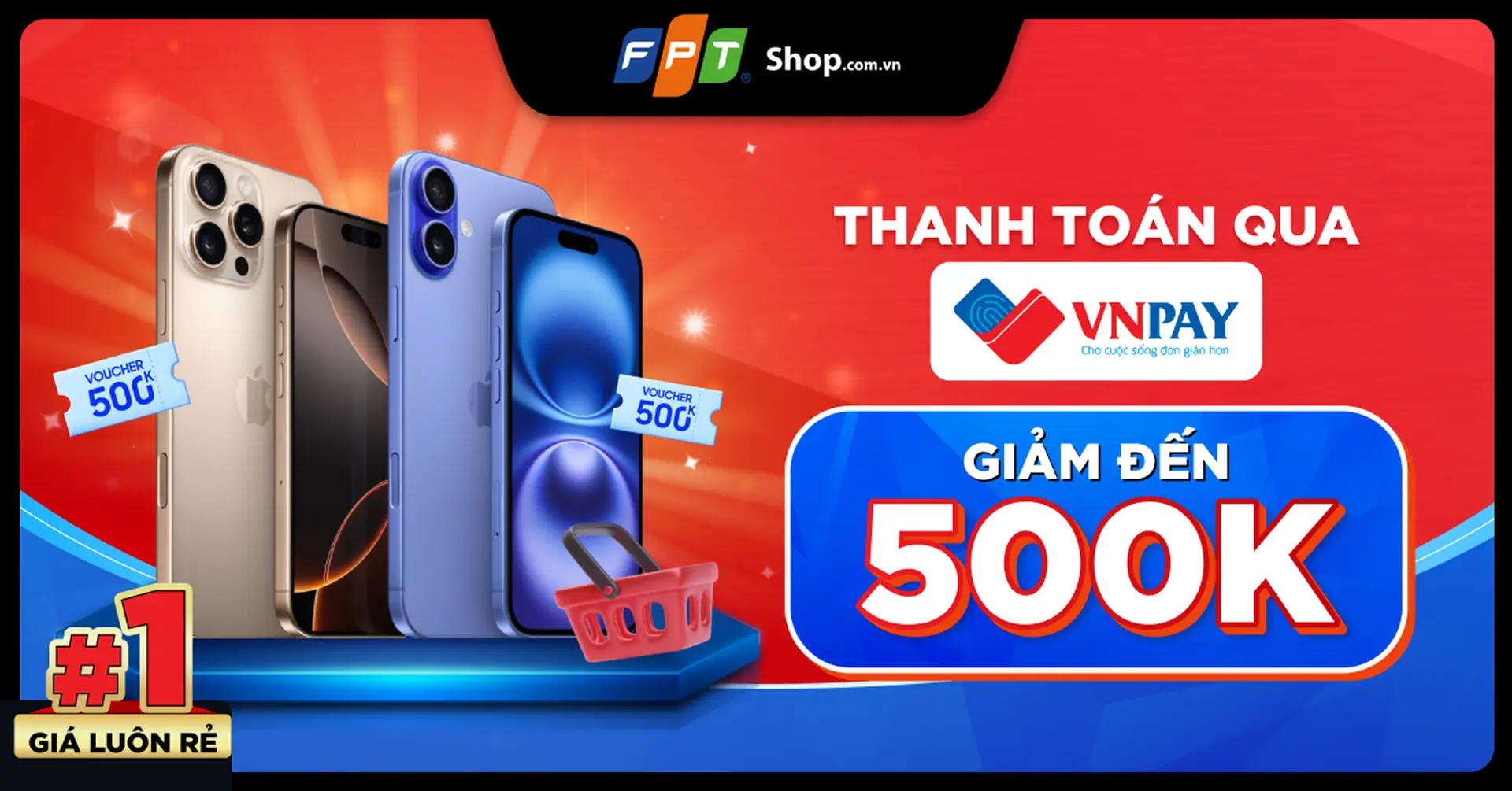 Giảm đến 500.000Đ mua iPhone 16 Series khi thanh toán qua VNPAY 