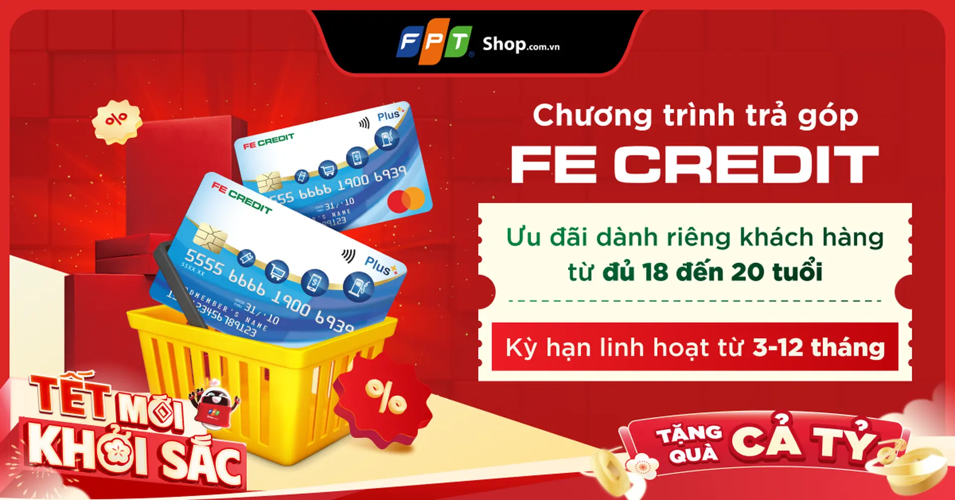 Trải nghiệm mua sắm linh hoạt cho khách hàng trẻ tại FPT Shop cùng FE CREDIT
