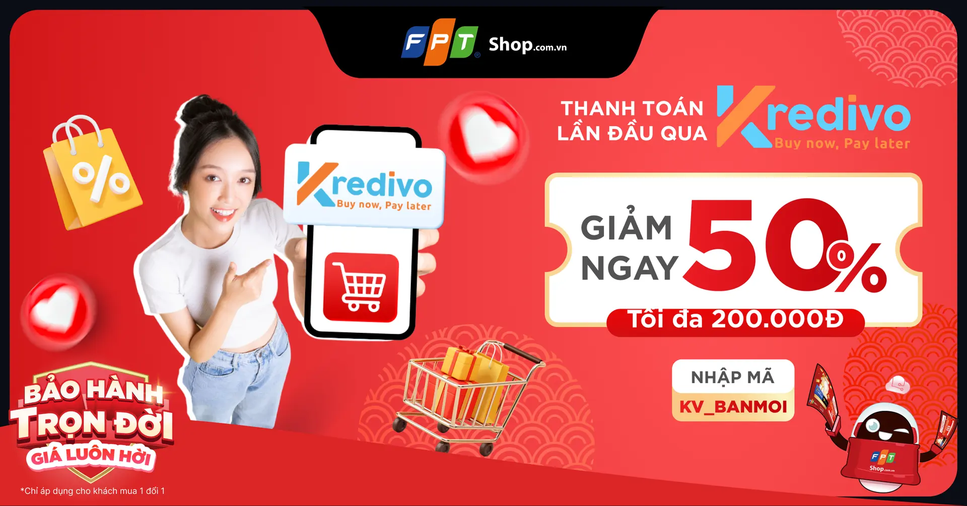 Mua sắm chất, ưu đãi hết nấc cùng Kredivo tại FPT Shop