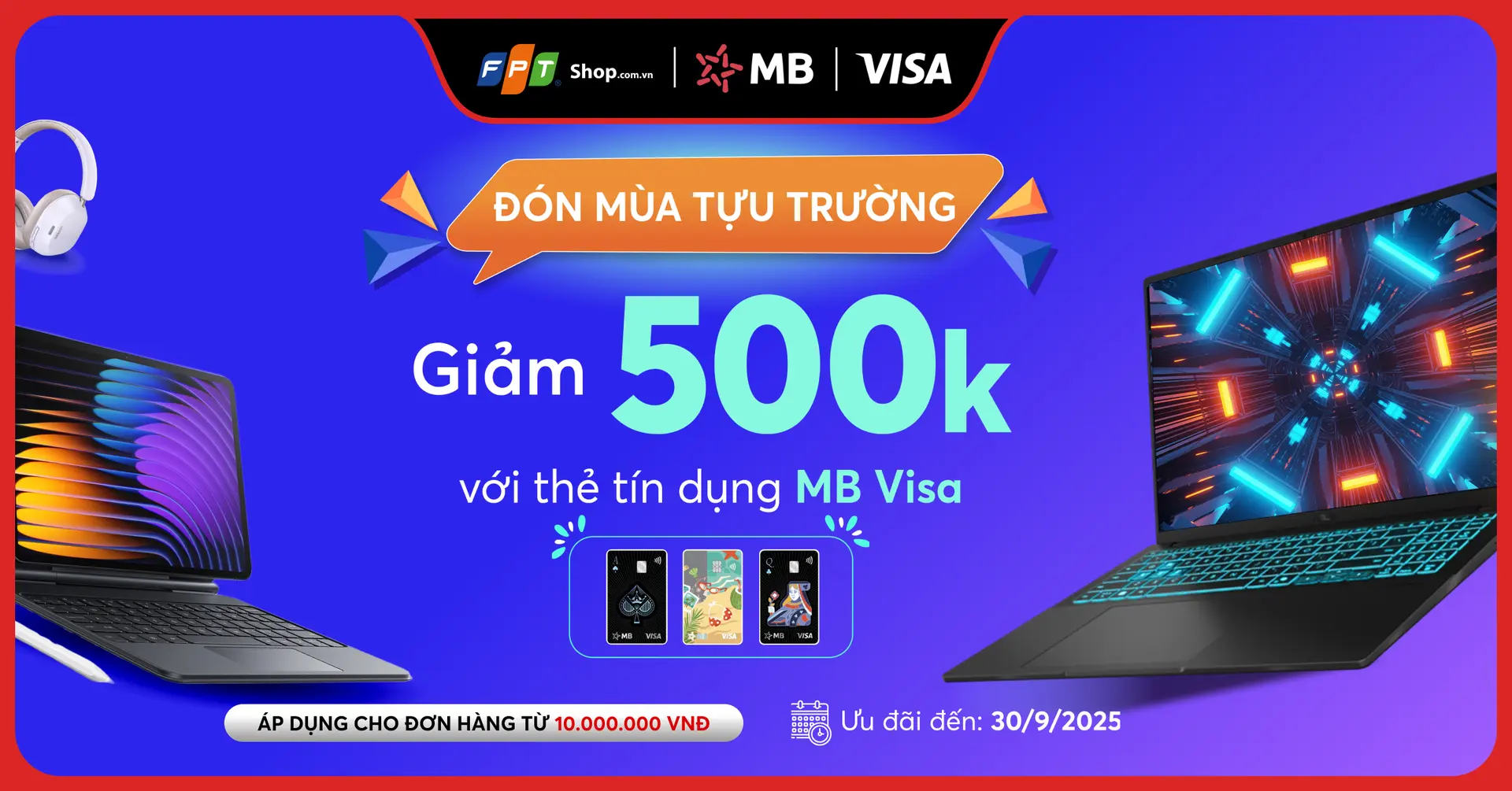 Giảm ngay 500.000đ cho chủ thẻ Visa MBBank