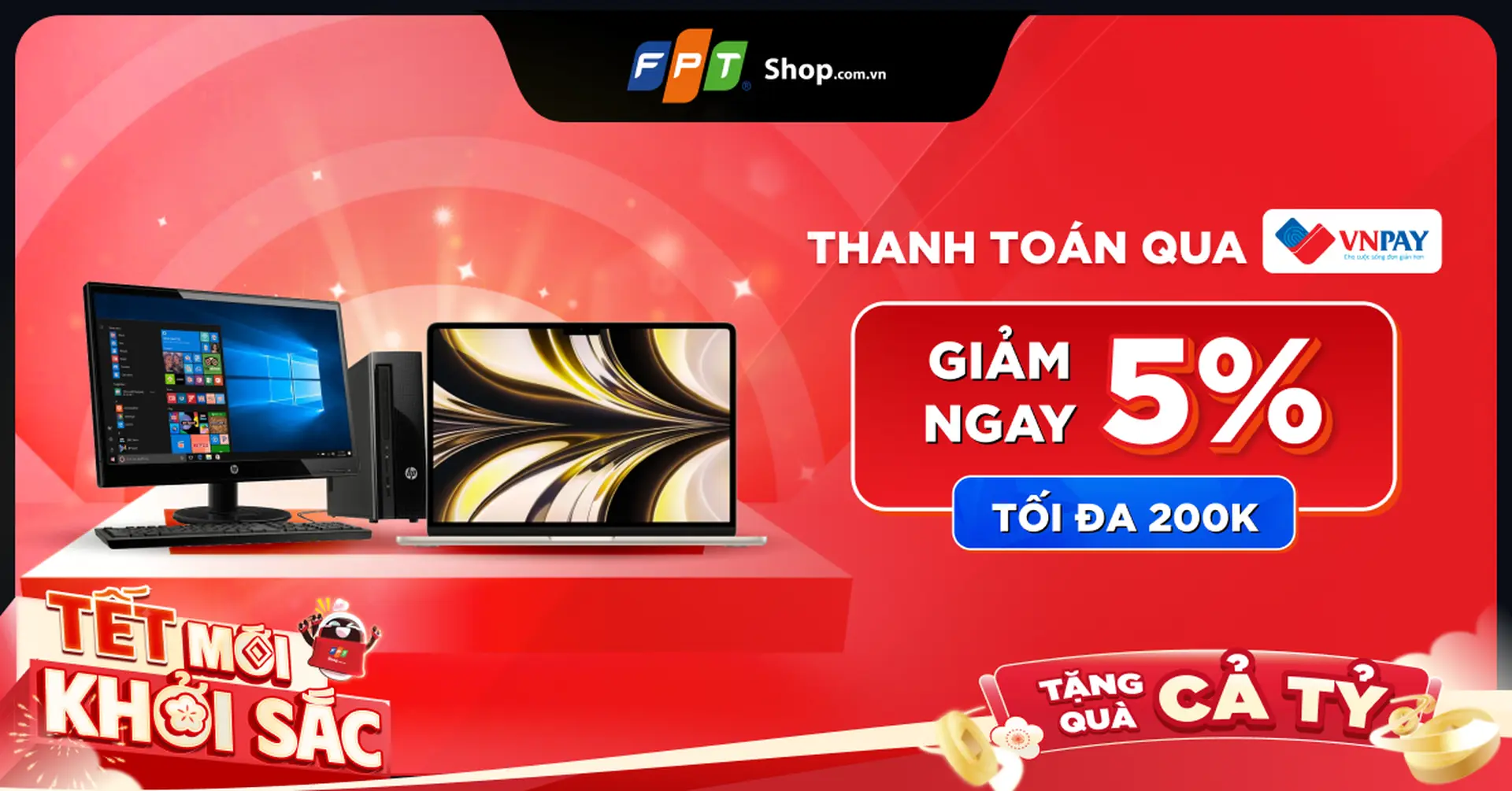 Deal chất cho team công nghệ: Giảm 5% khi thanh toán VNPAY mua MacBook, laptop, PC xịn xò