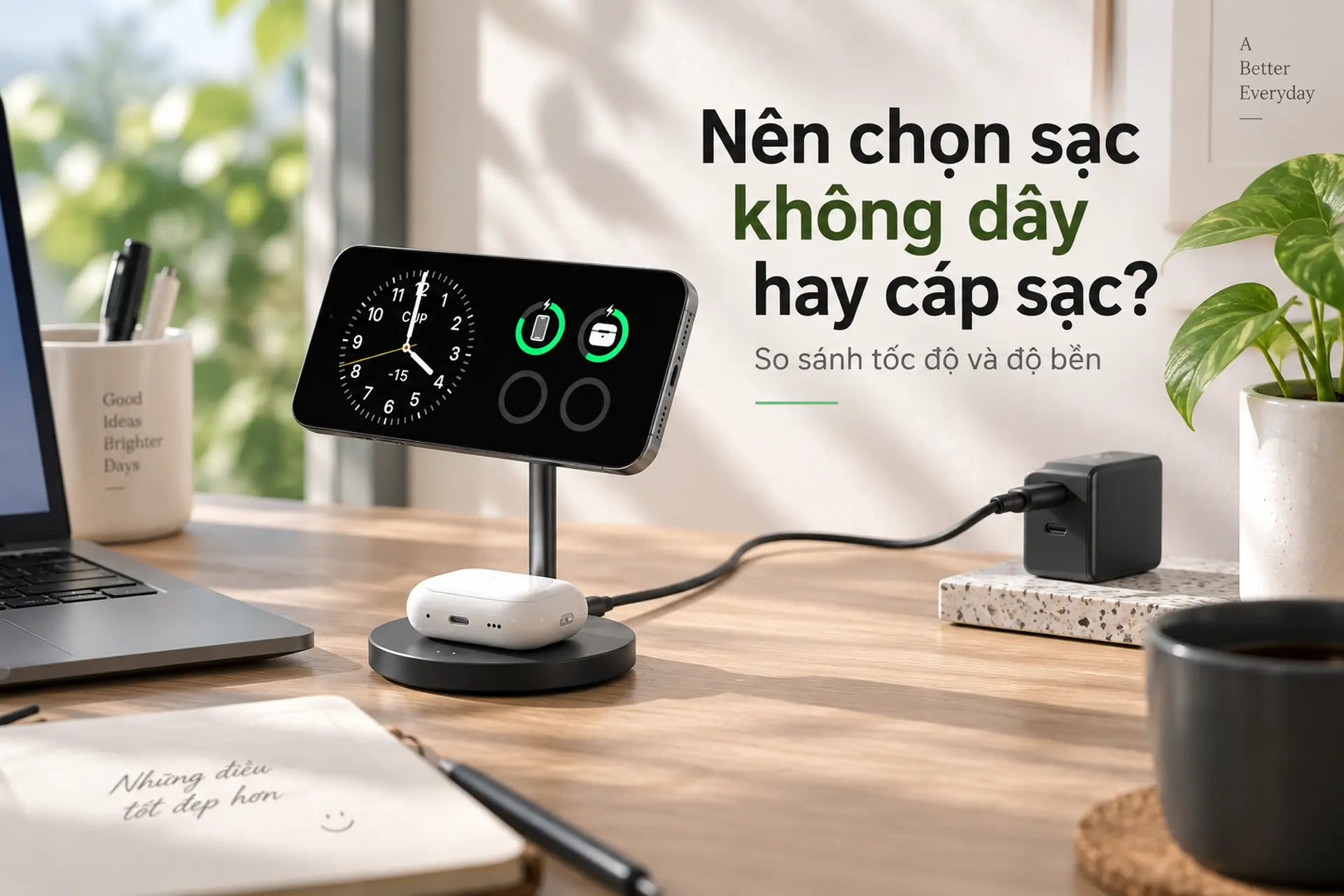 Nên chọn sạc không dây hay cáp sạc? So sánh tốc độ và độ bền