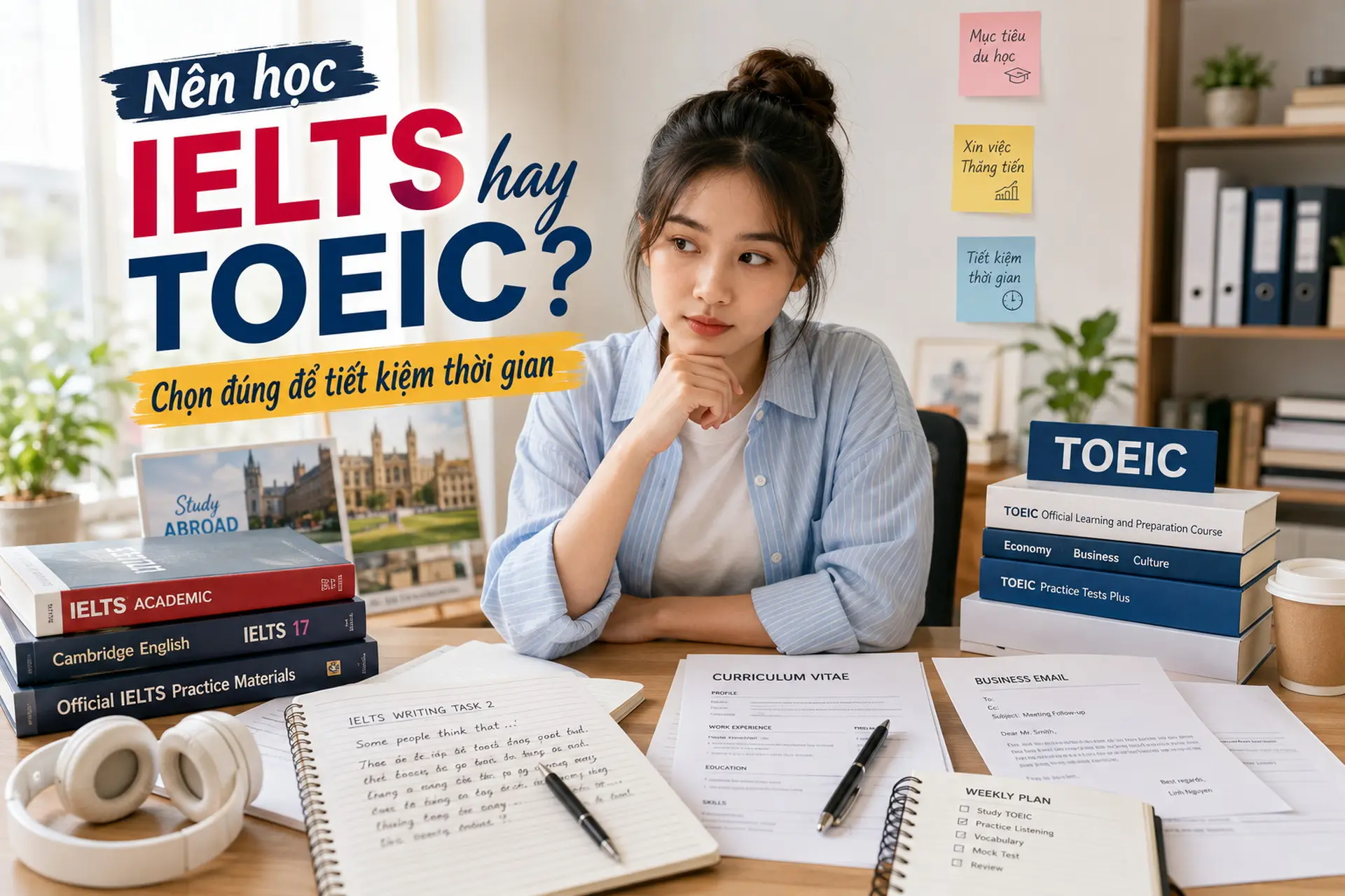 Nên học IELTS hay TOEIC? Chọn đúng để tiết kiệm thời gian