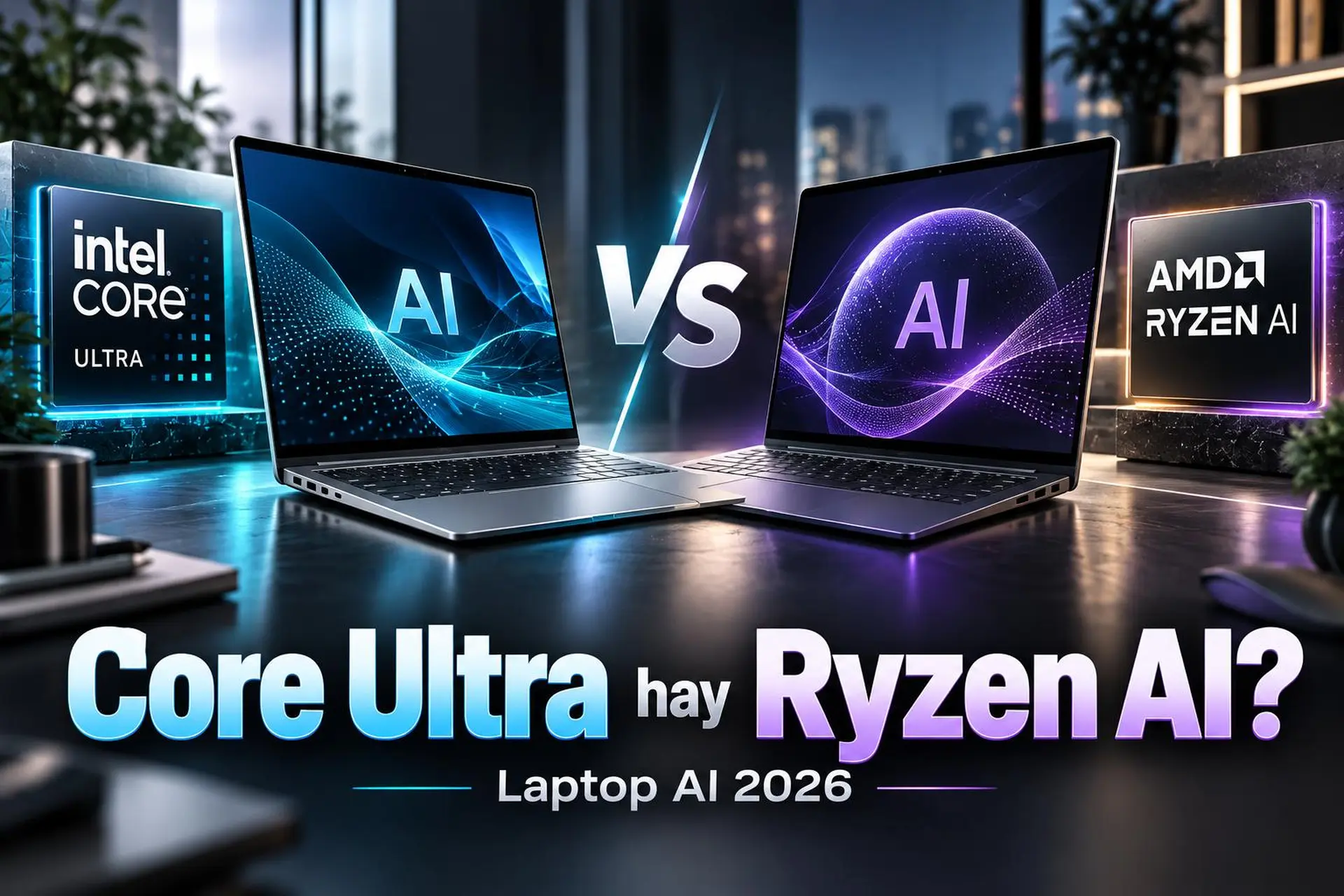 Nên mua Intel Core Ultra hay AMD Ryzen AI? So sánh chi tiết để chọn laptop AI phù hợp năm 2026