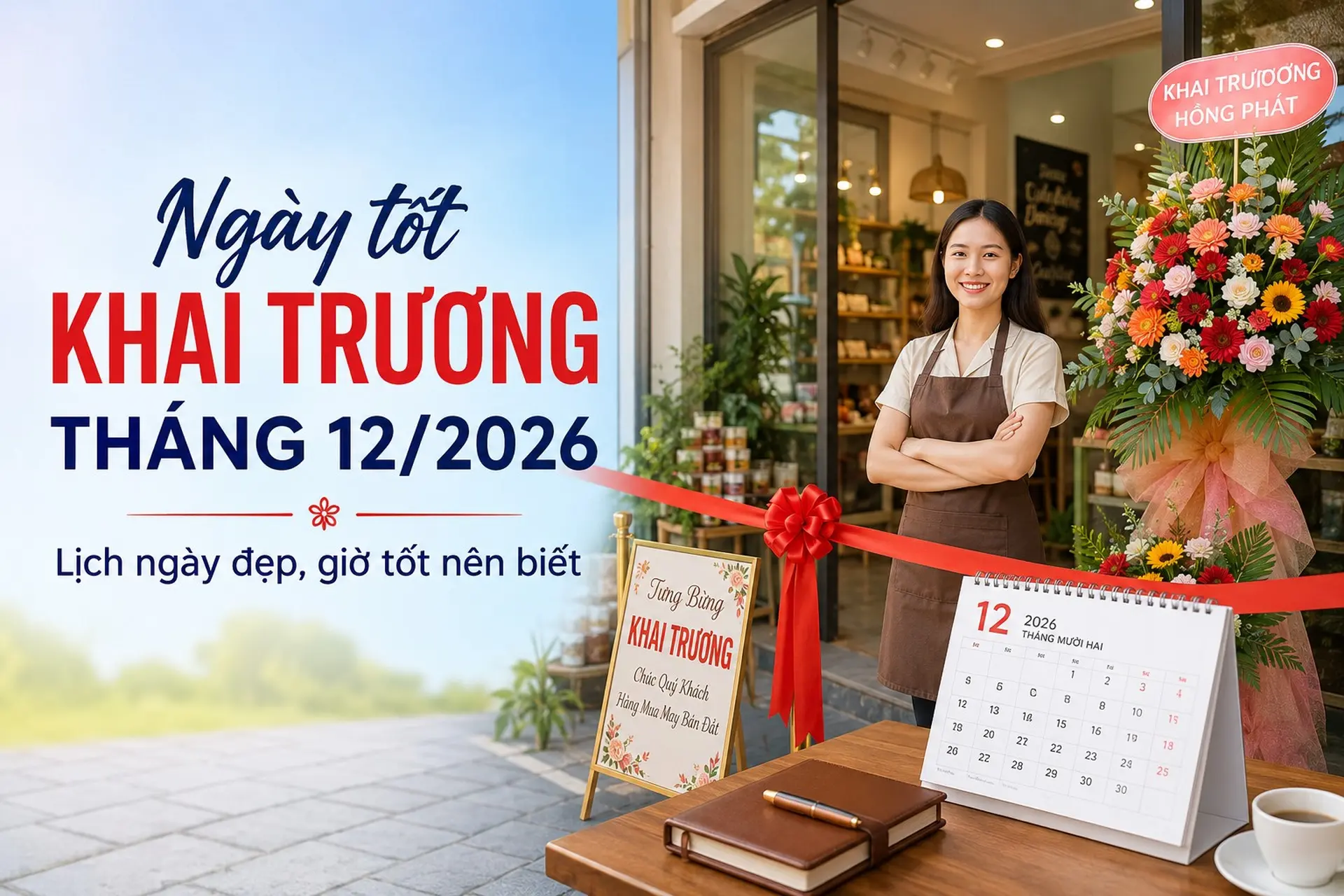 Ngày tốt khai trương tháng 12/2026: Lịch ngày đẹp, giờ tốt nên biết