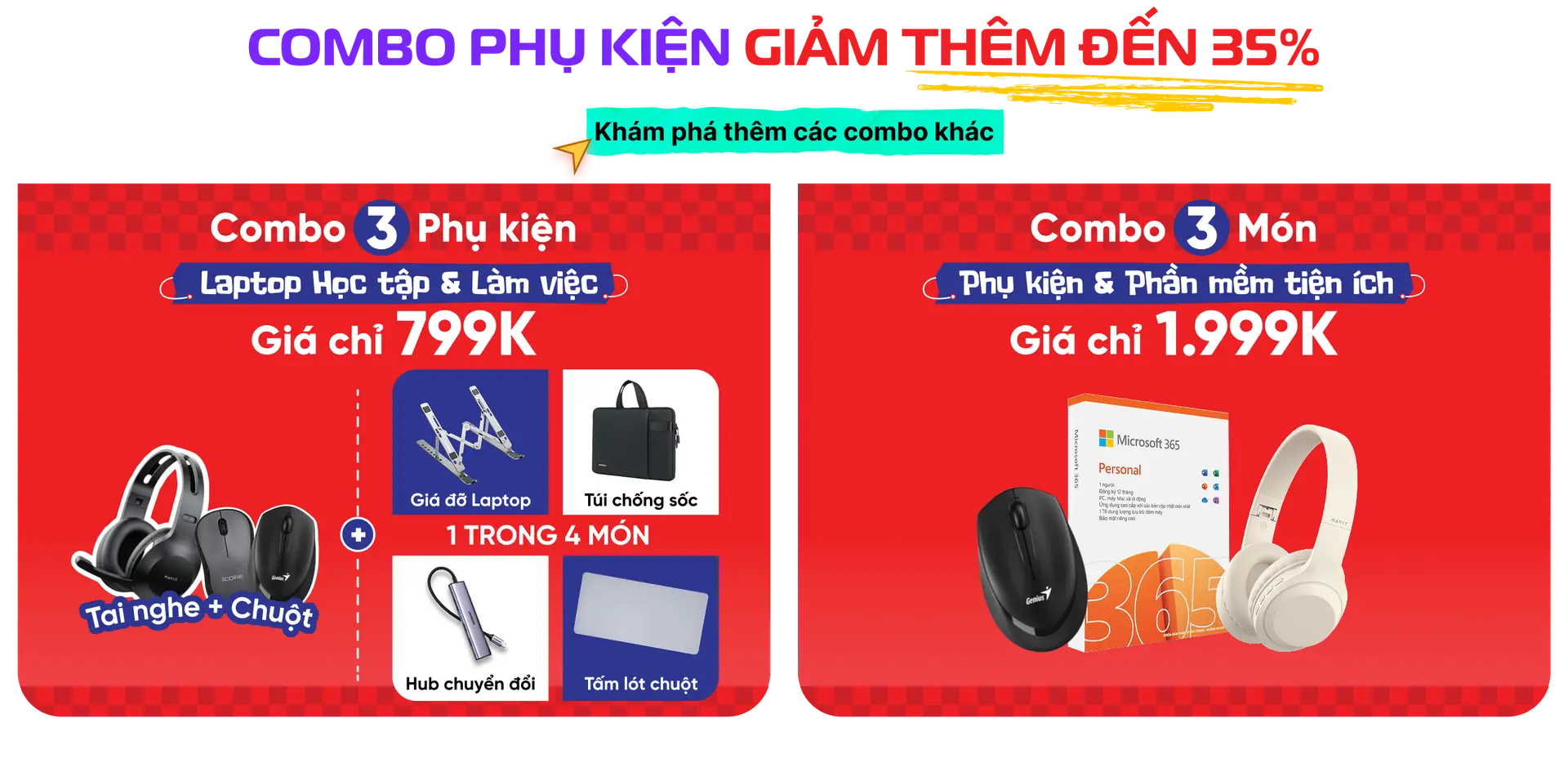 FPT Shop giảm Combo phụ kiện đến 35%