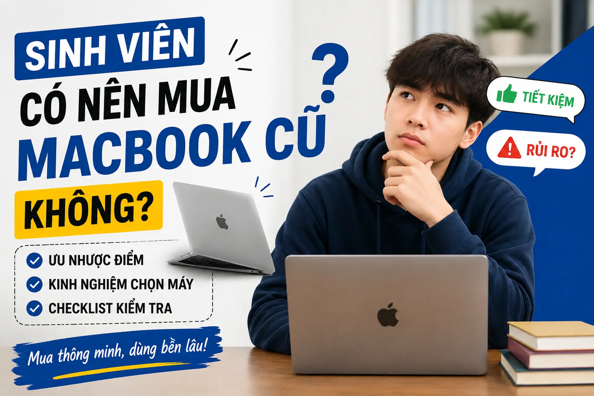 Sinh viên có nên mua MacBook cũ không? Ưu nhược điểm, cách chọn máy phù hợp và checklist kiểm tra