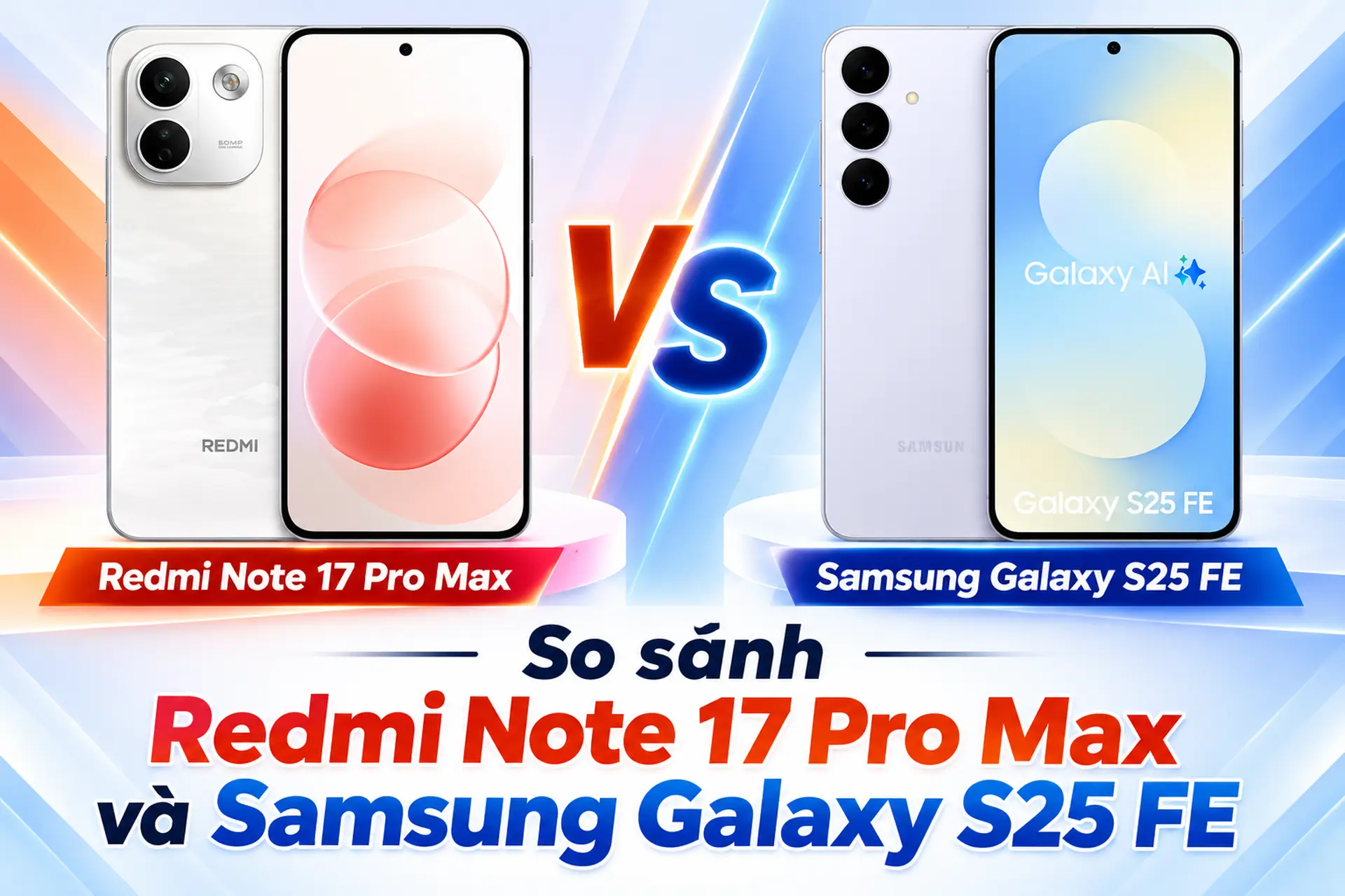 So sánh Redmi Note 17 Pro Max và Samsung Galaxy S25 FE: Pin khủng hay hiệu năng flagship?