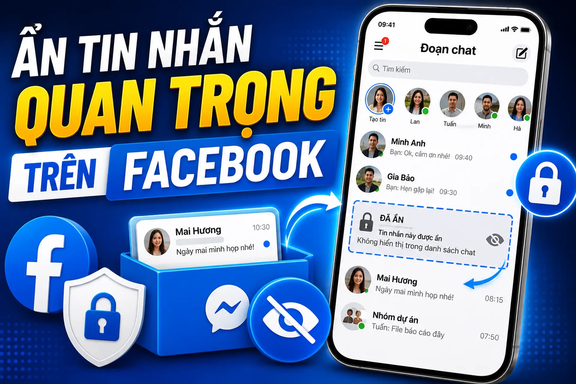 Ẩn tin nhắn quan trọng trên Facebook Messenger cực đơn giản, tăng quyền riêng tư hiệu quả