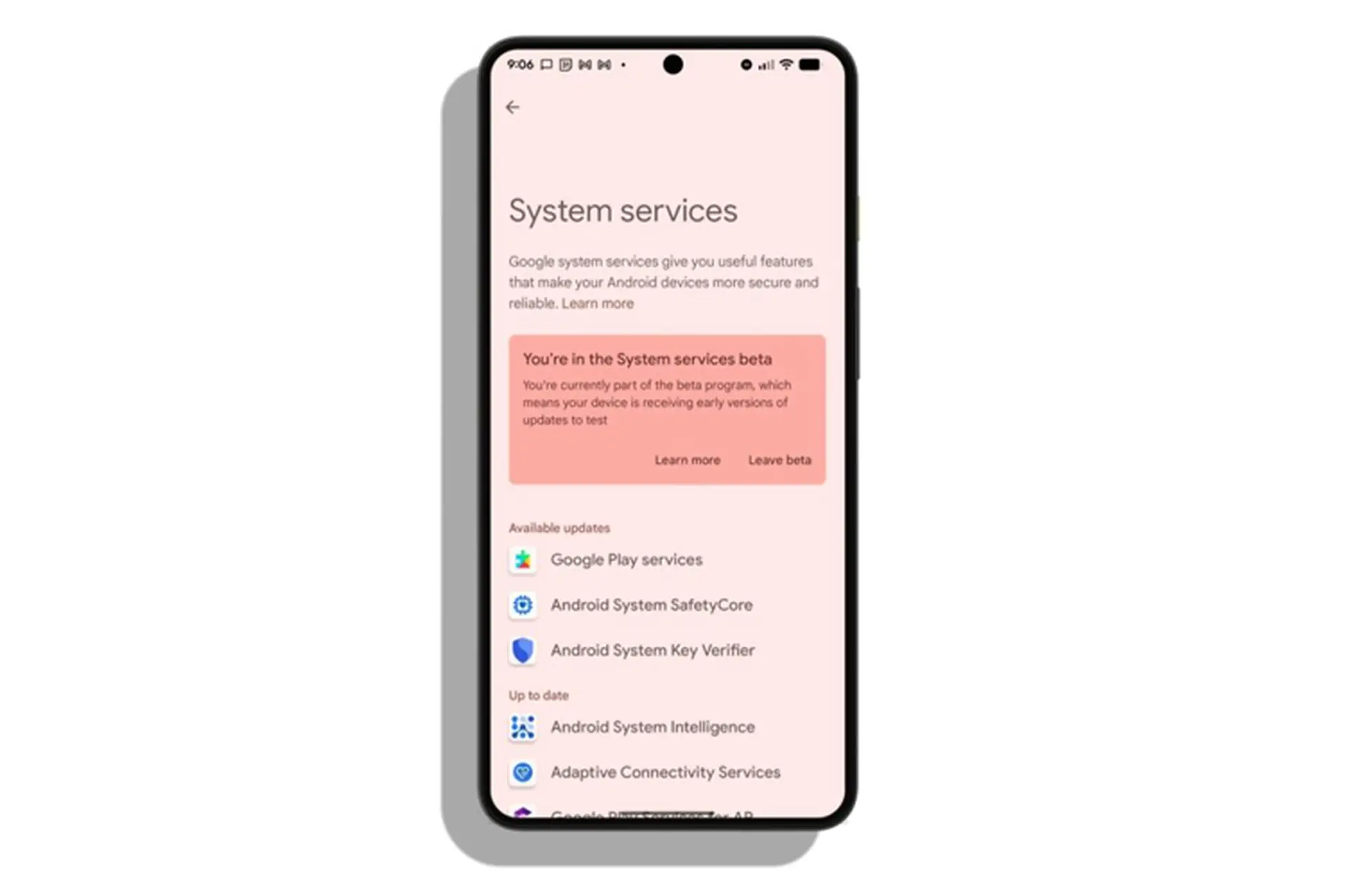 Android ra mắt trang cài đặt mới cho dịch vụ hệ thống của Google