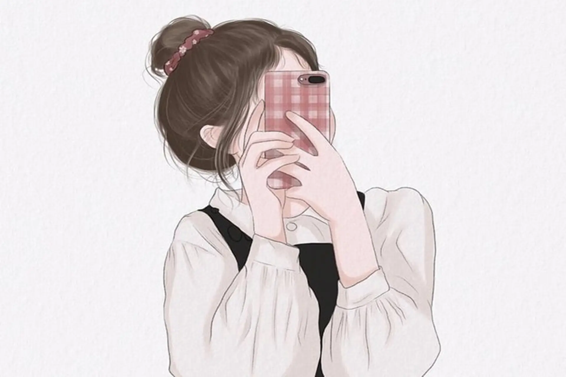 Những bộ ảnh anime che mặt bằng điện thoại đáng yêu mà bạn không nên bỏ lỡ