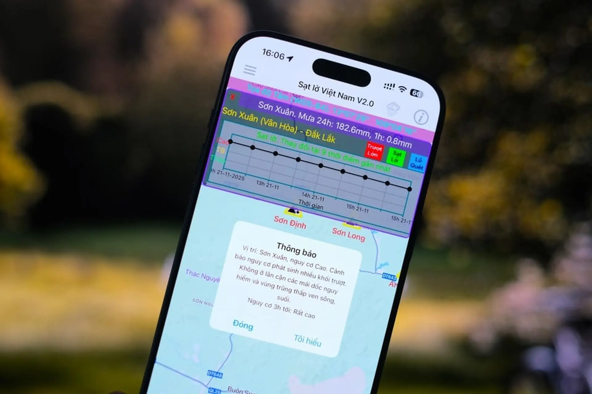App cảnh báo vị trí sạt lở, lũ quét thông báo ngay khi khu vực bạn ở mất an toàn