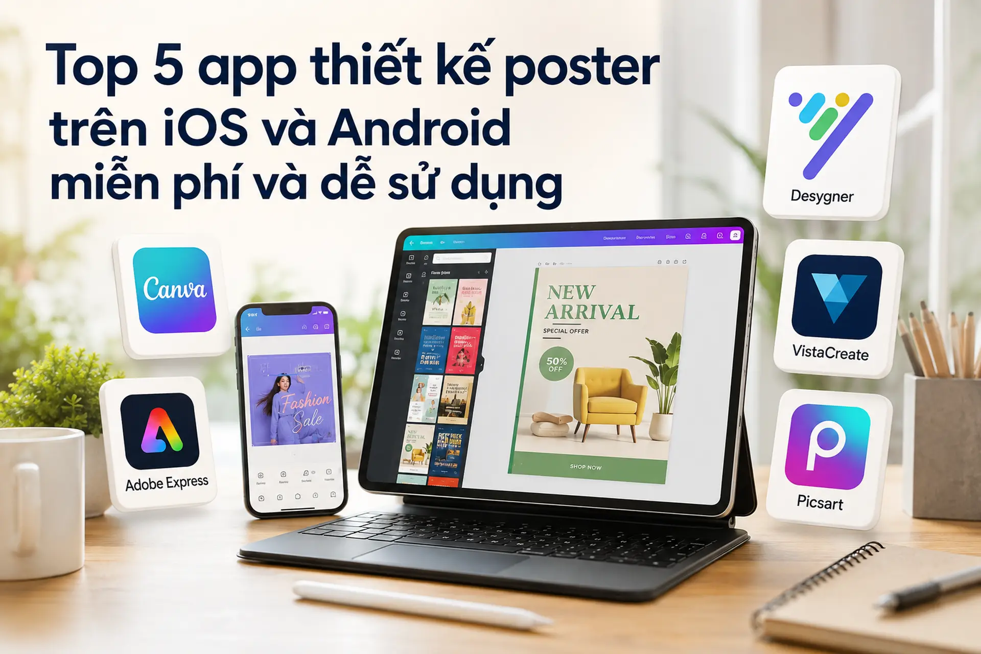 Top 5 app thiết kế poster trên iOS và Android miễn phí và dễ sử dụng