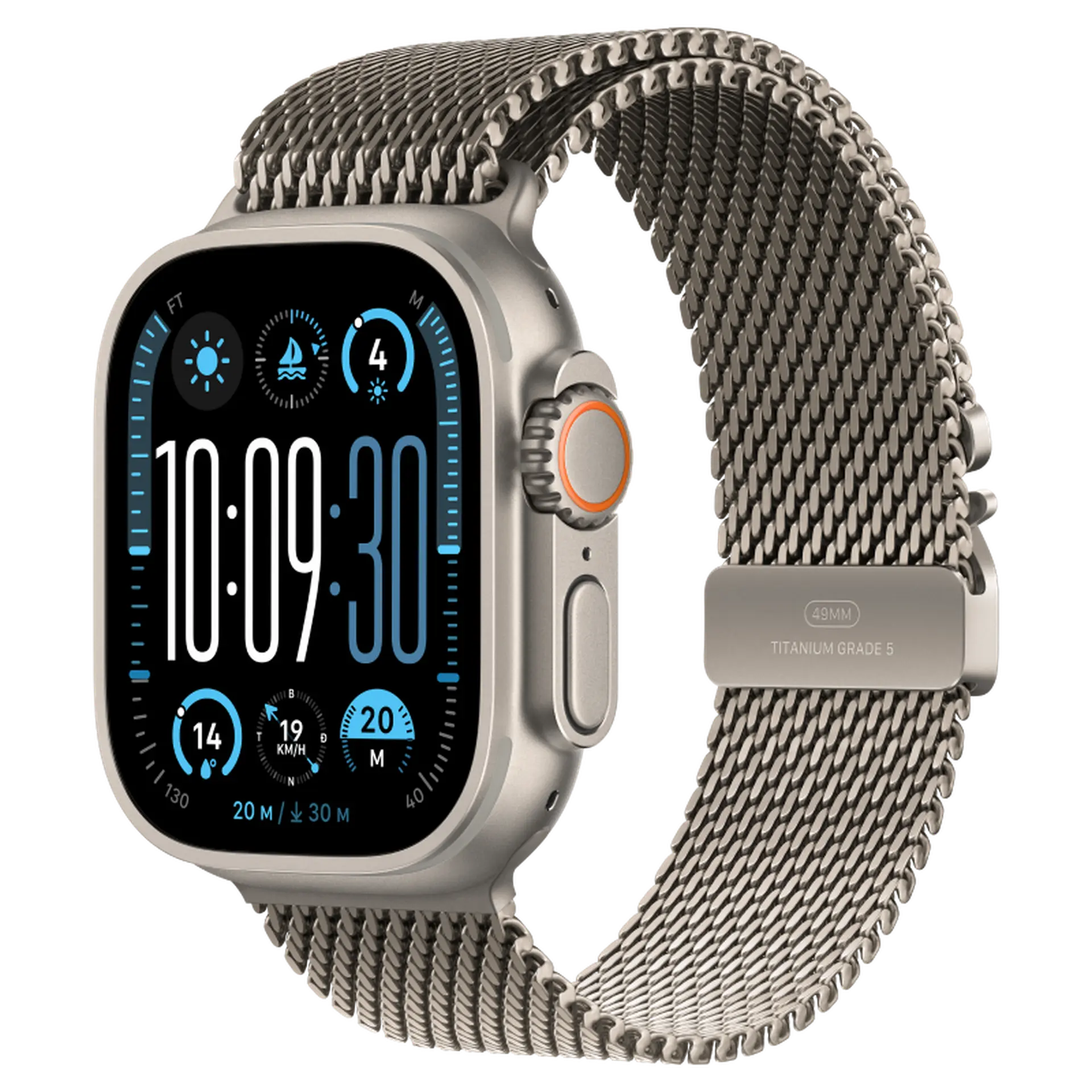 Apple Watch Ultra 2 GPS + Cellular 49mm viền Titanium Tự Nhiên Dây Đeo Milan Tự nhiên - Medium