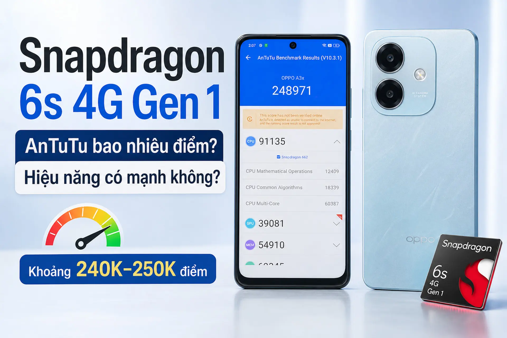 Snapdragon 6s 4G Gen 1 Antutu bao nhiêu điểm? Hiệu năng có mạnh không?