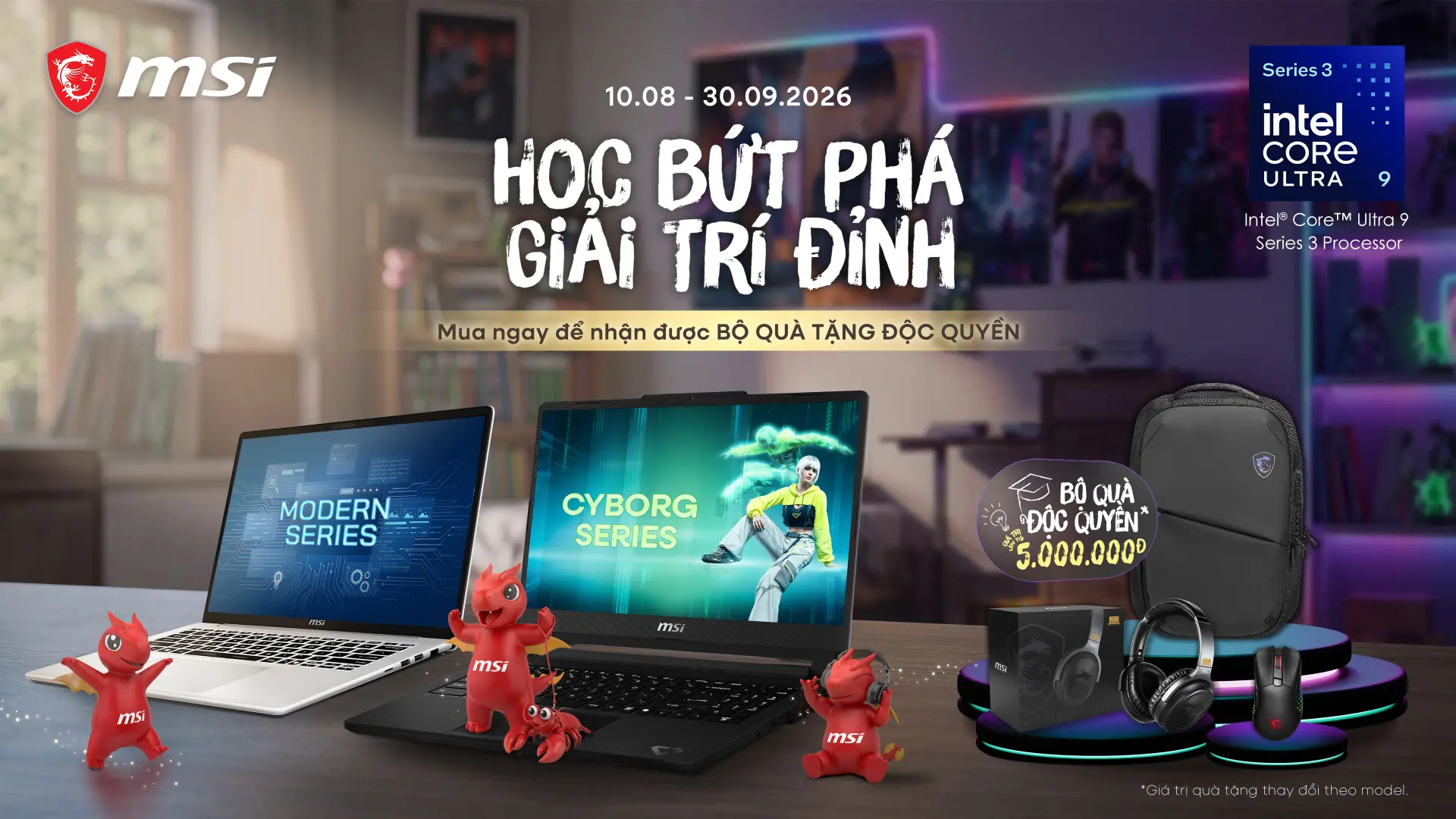 Back To School 2026 cùng MSI: Mua laptop, nhận bộ quà trị giá đến 5 triệu đồng