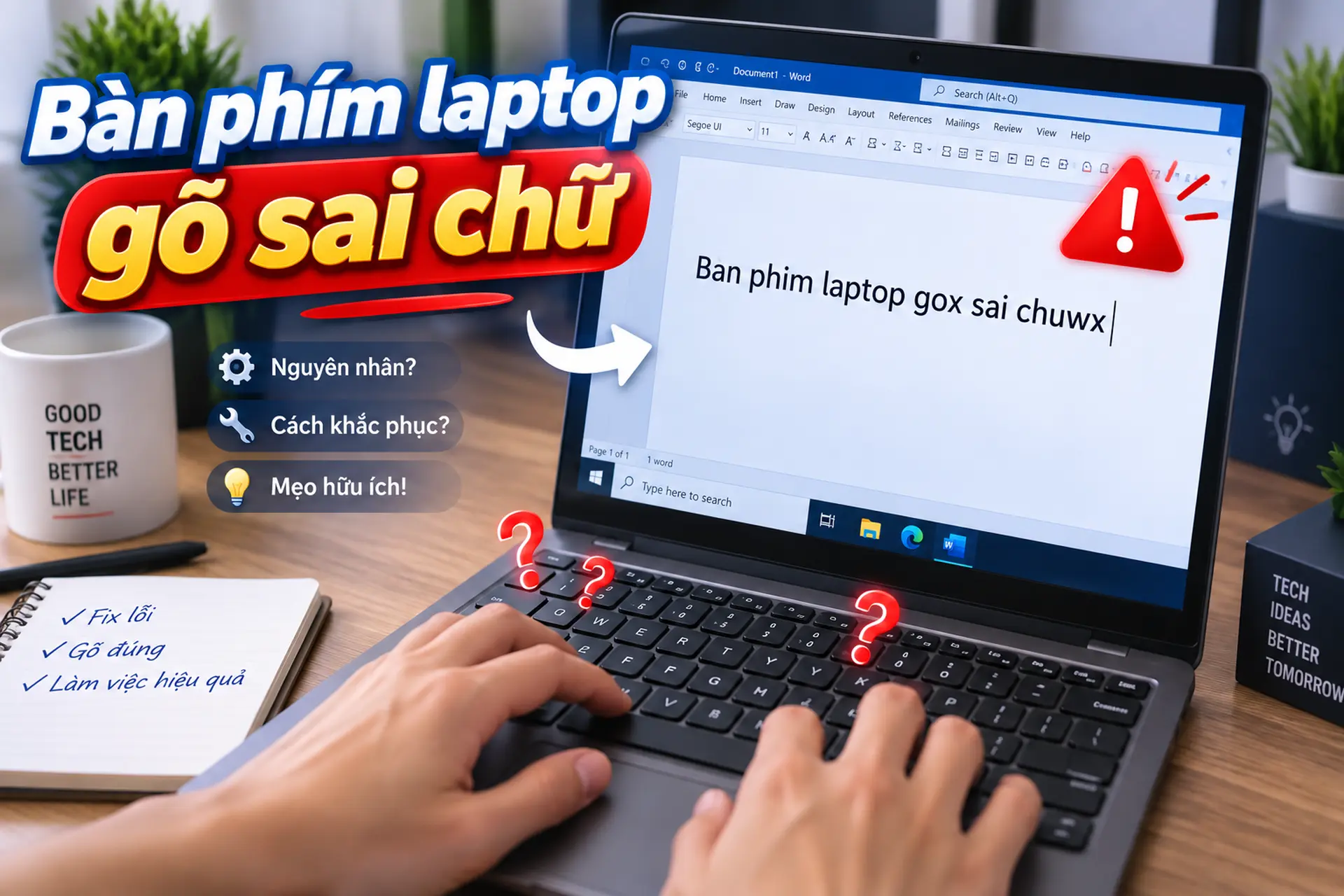 Bàn phím laptop gõ sai chữ: Đừng vội sửa máy, hãy thử ngay những cách khắc phục này