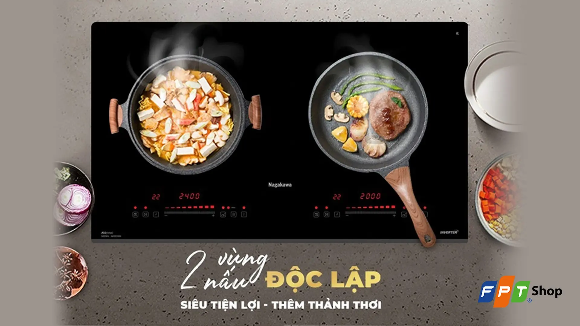 Bếp điện từ đôi Nagakawa NK2C02M 4400W