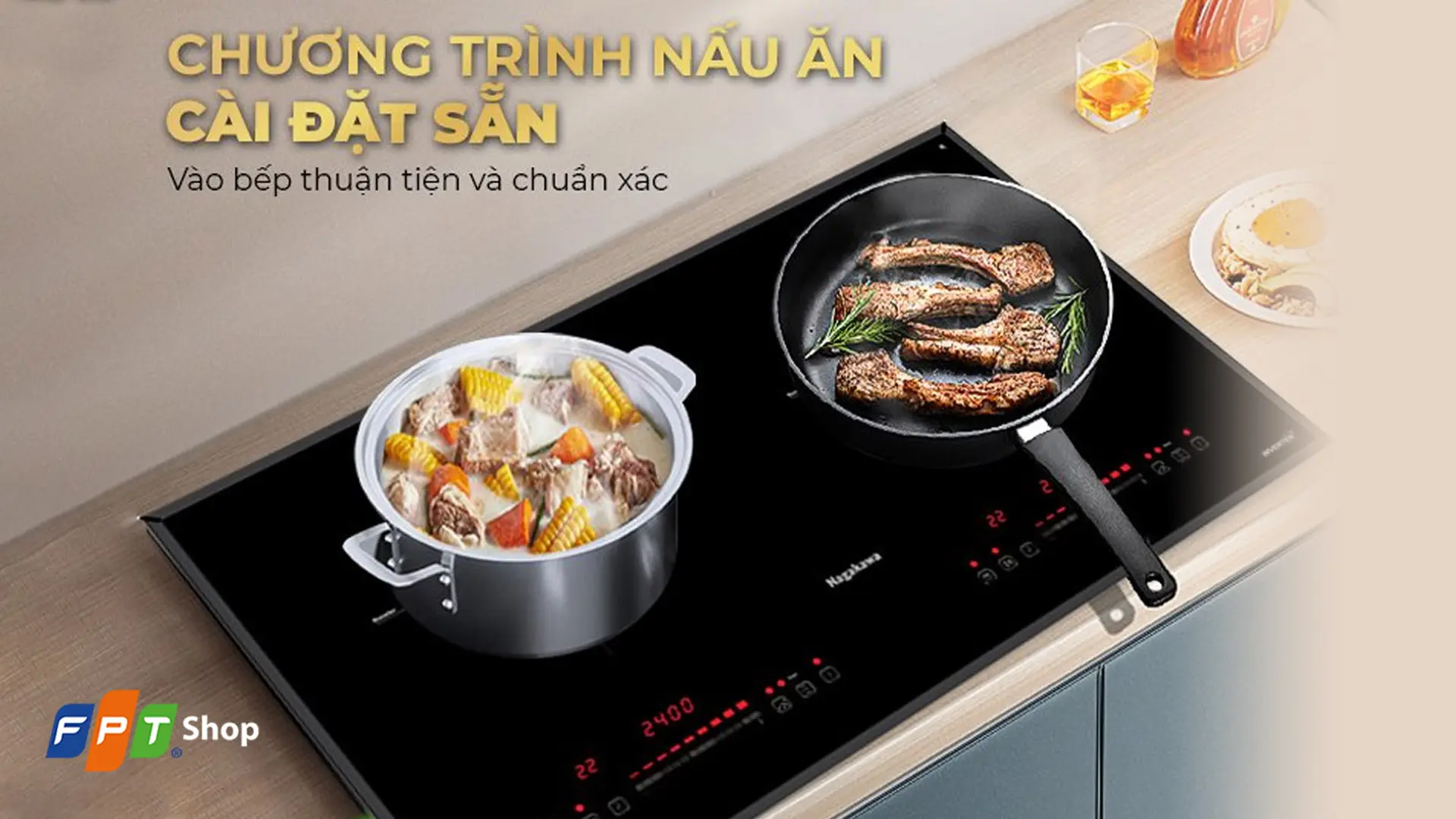 Bếp điện từ đôi Nagakawa NK2C15MB 4400W