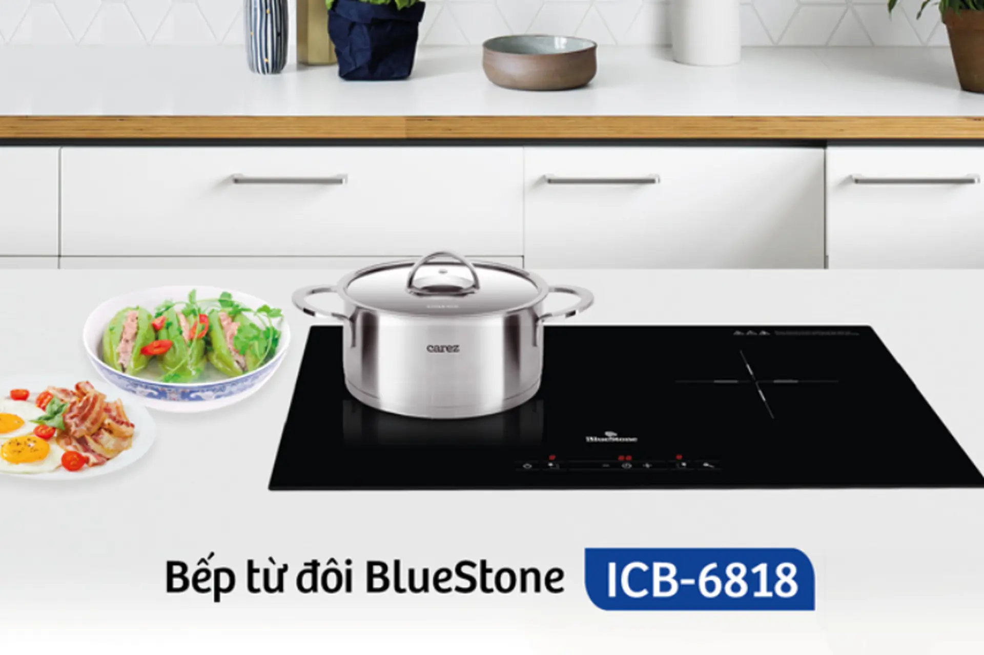 Bếp từ đôi BlueStone ICB-6818: Thiết kế hiện đại, công suất mạnh mẽ, an toàn khi sử dụng