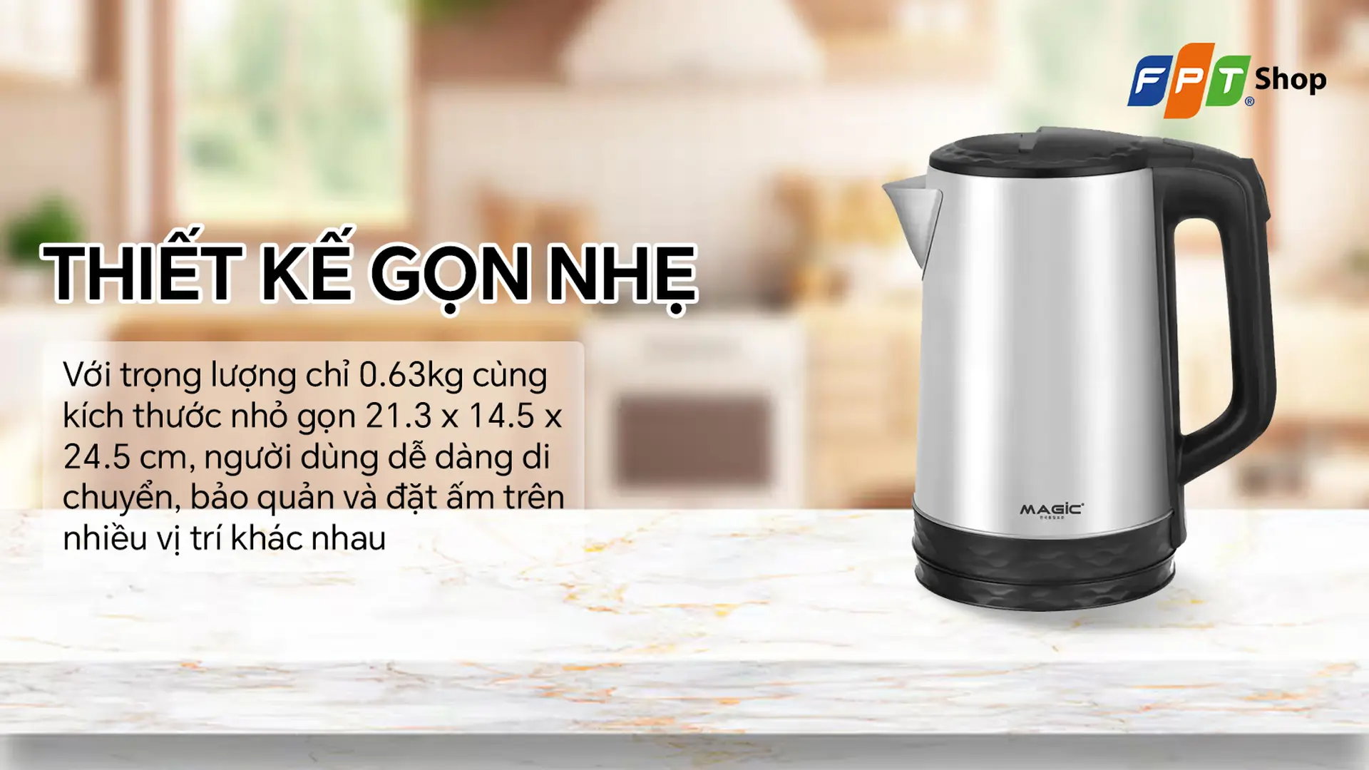 Bình đun siêu tốc Magic 1.8 lít A-072