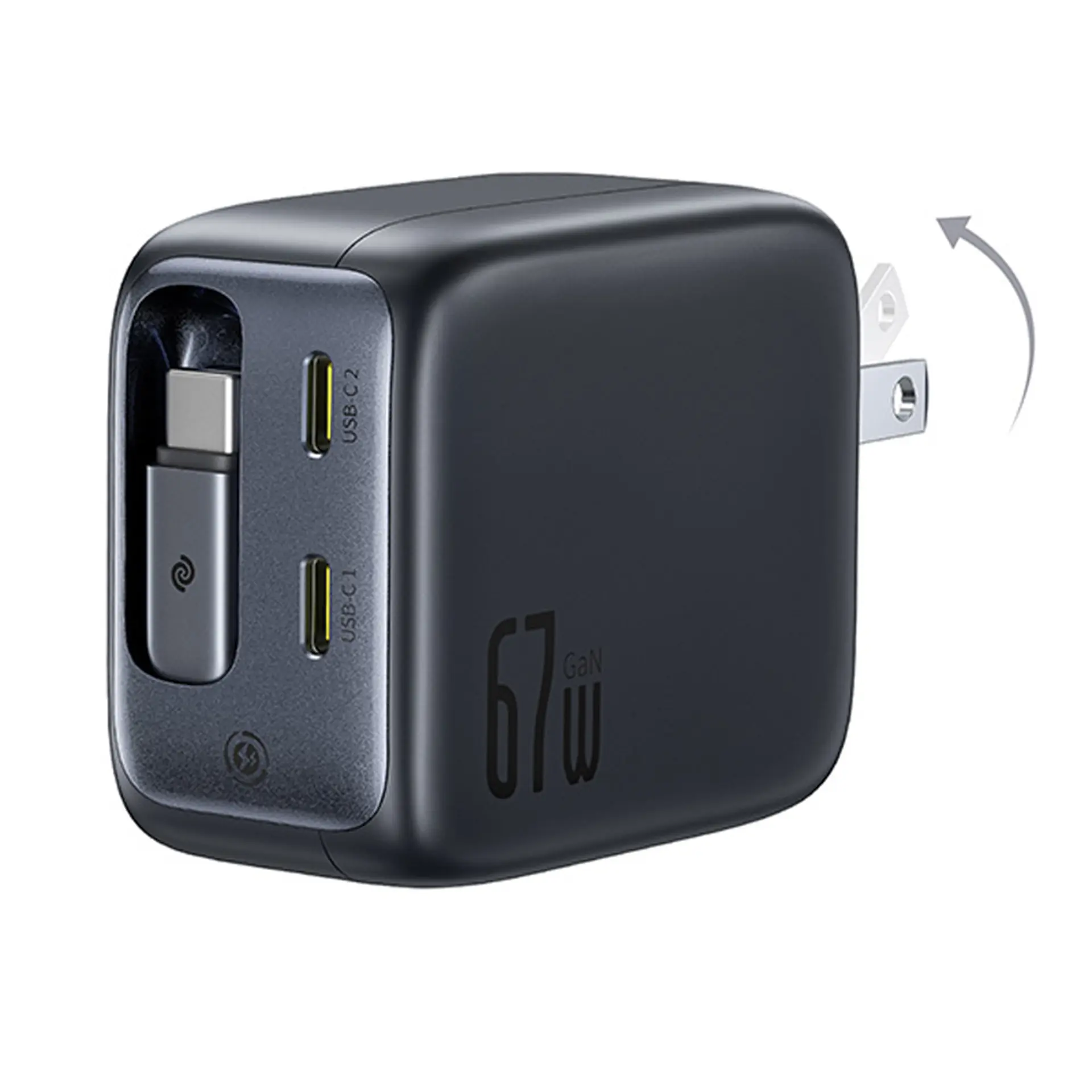 Bộ sạc nhanh kèm cáp thu gọn 3 cổng USB C 67W EnerCore CJ11 Baseus