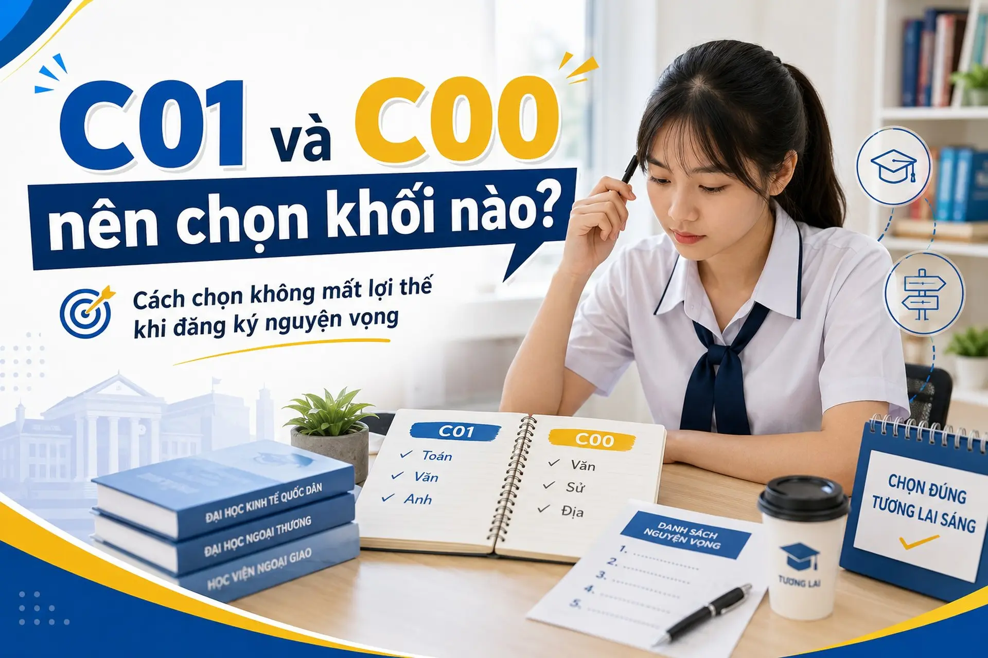 C01 và C00 nên chọn khối nào? Cách chọn không mất lợi thế khi đăng ký nguyện vọng