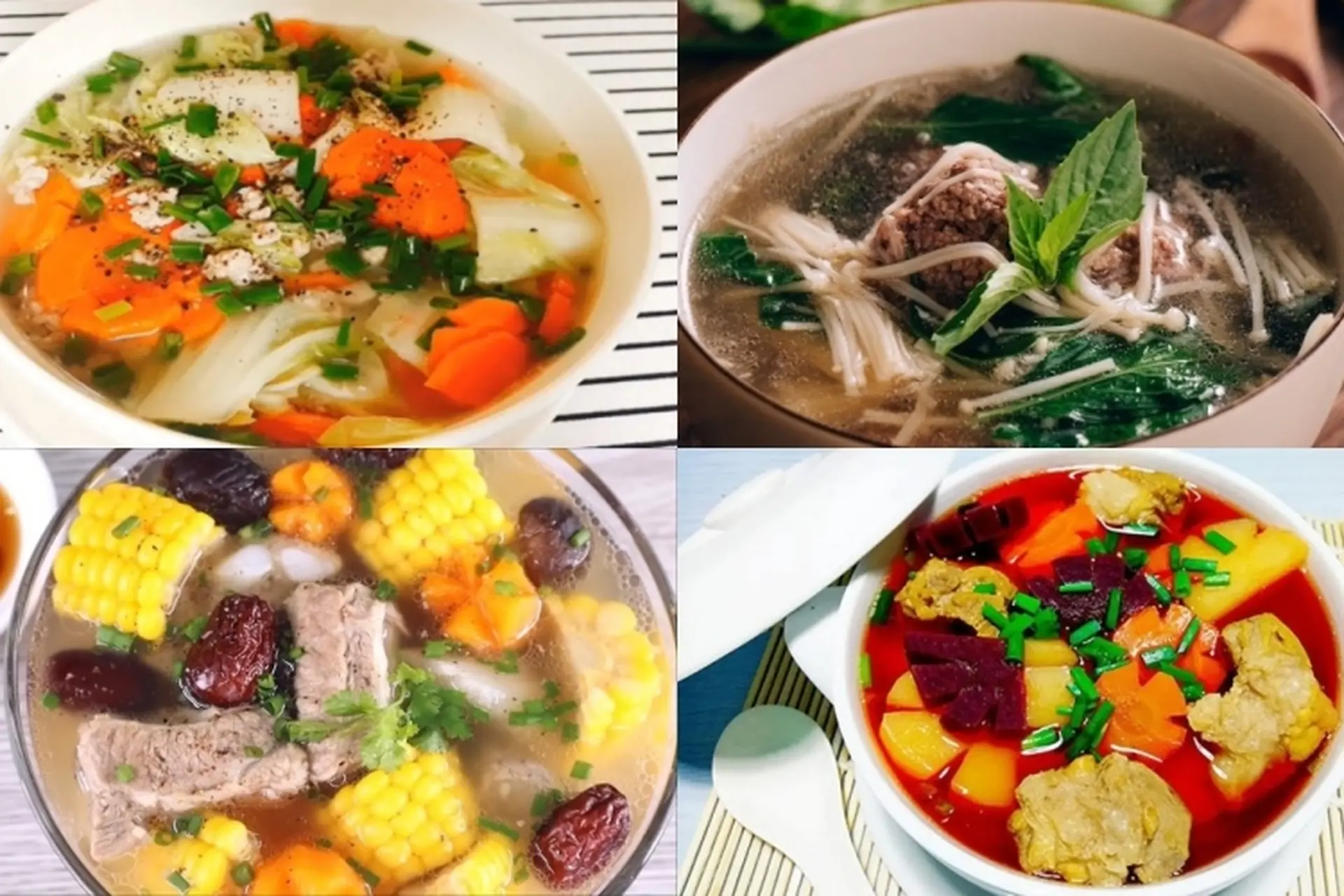 Các món canh súp thơm ngon, bắt miệng khiến cả nhà cứ chan rồi húp hết nồi cơm