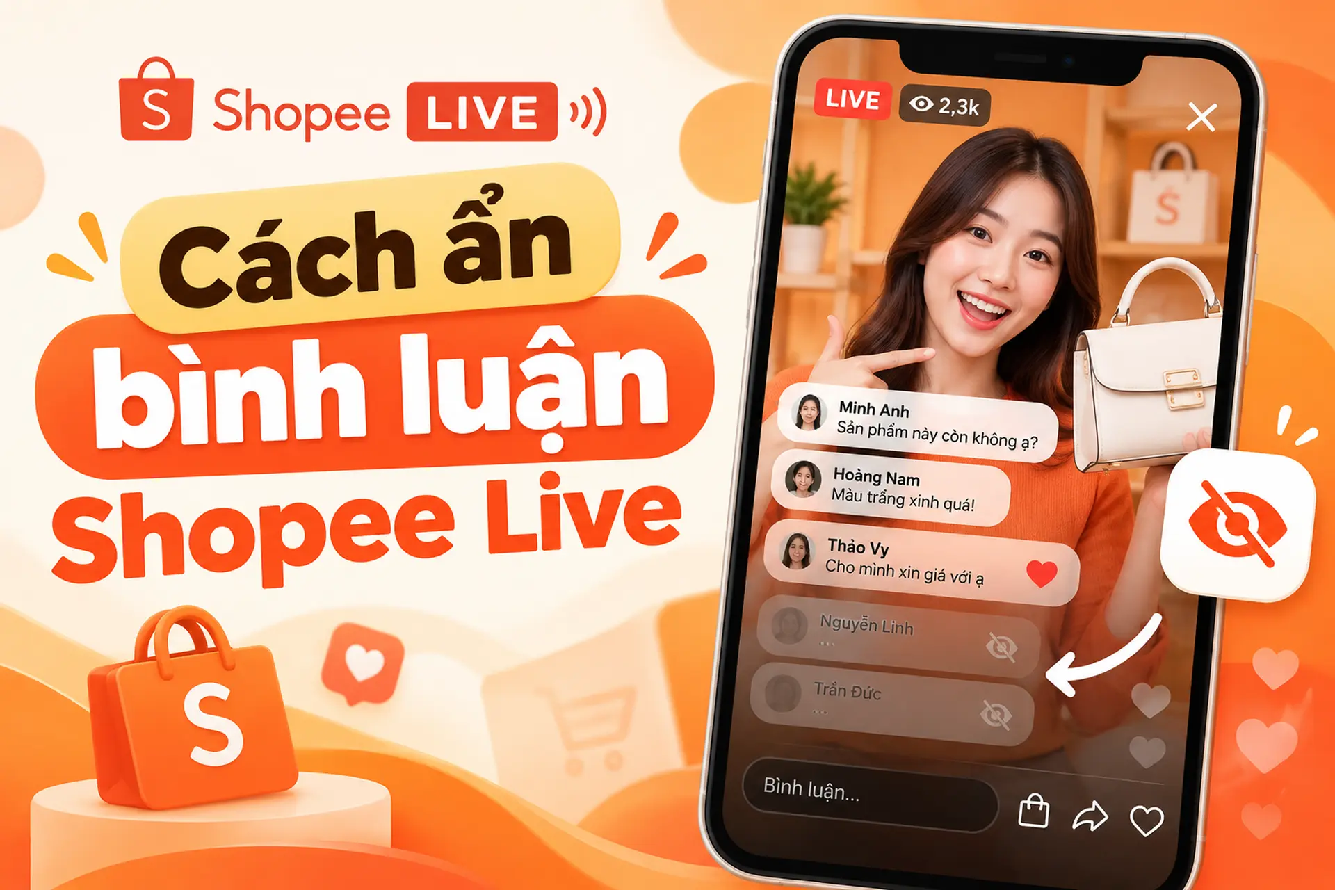 Cách ẩn bình luận Shopee Live đơn giản, giúp xem livestream không bị làm phiền