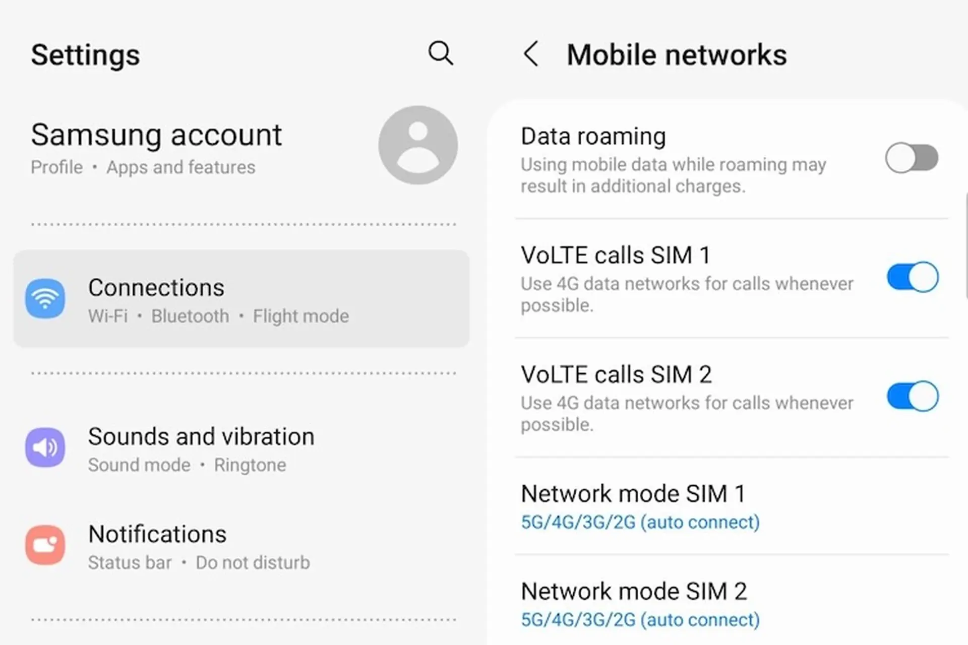 Cách bật VoLTE trên Samsung Z Fold 8 Series chuẩn xác giúp tối ưu kết nối 4G và 5G