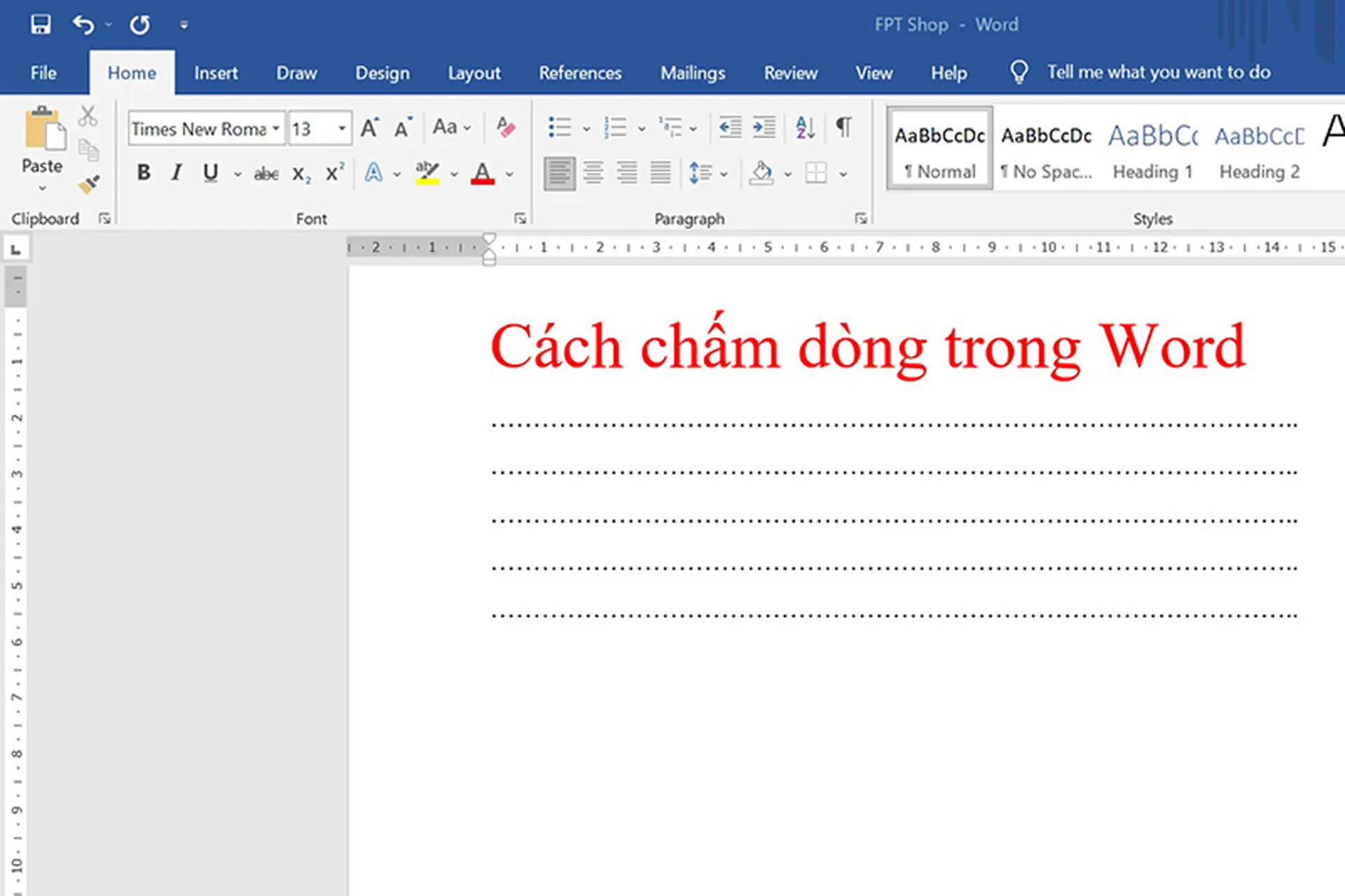 Hướng dẫn cách chấm dòng trong Word, sinh viên và dân văn phòng không nên bỏ qua!