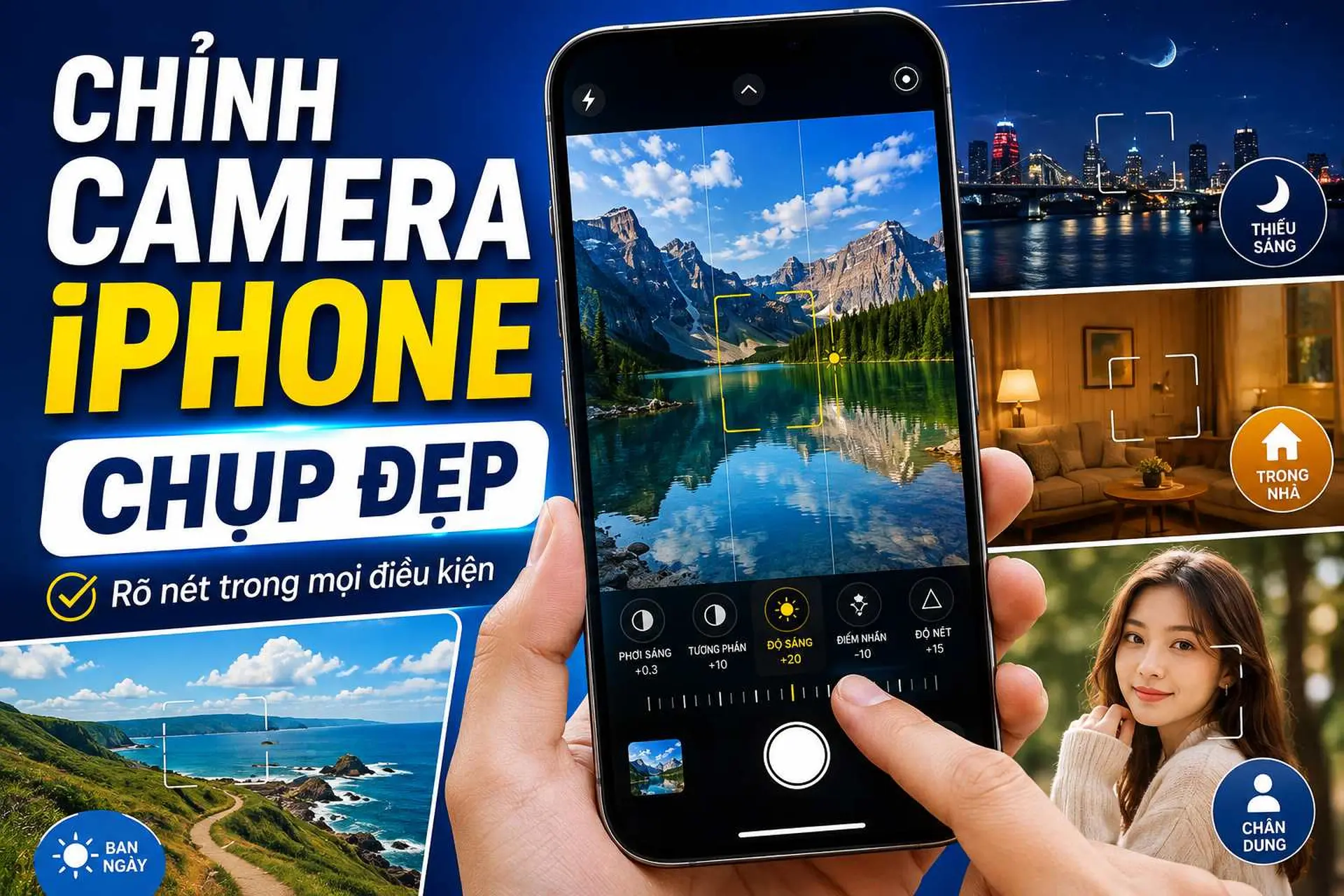 Cách chỉnh camera iPhone chụp đẹp, rõ nét trong mọi điều kiện ánh sáng và bối cảnh