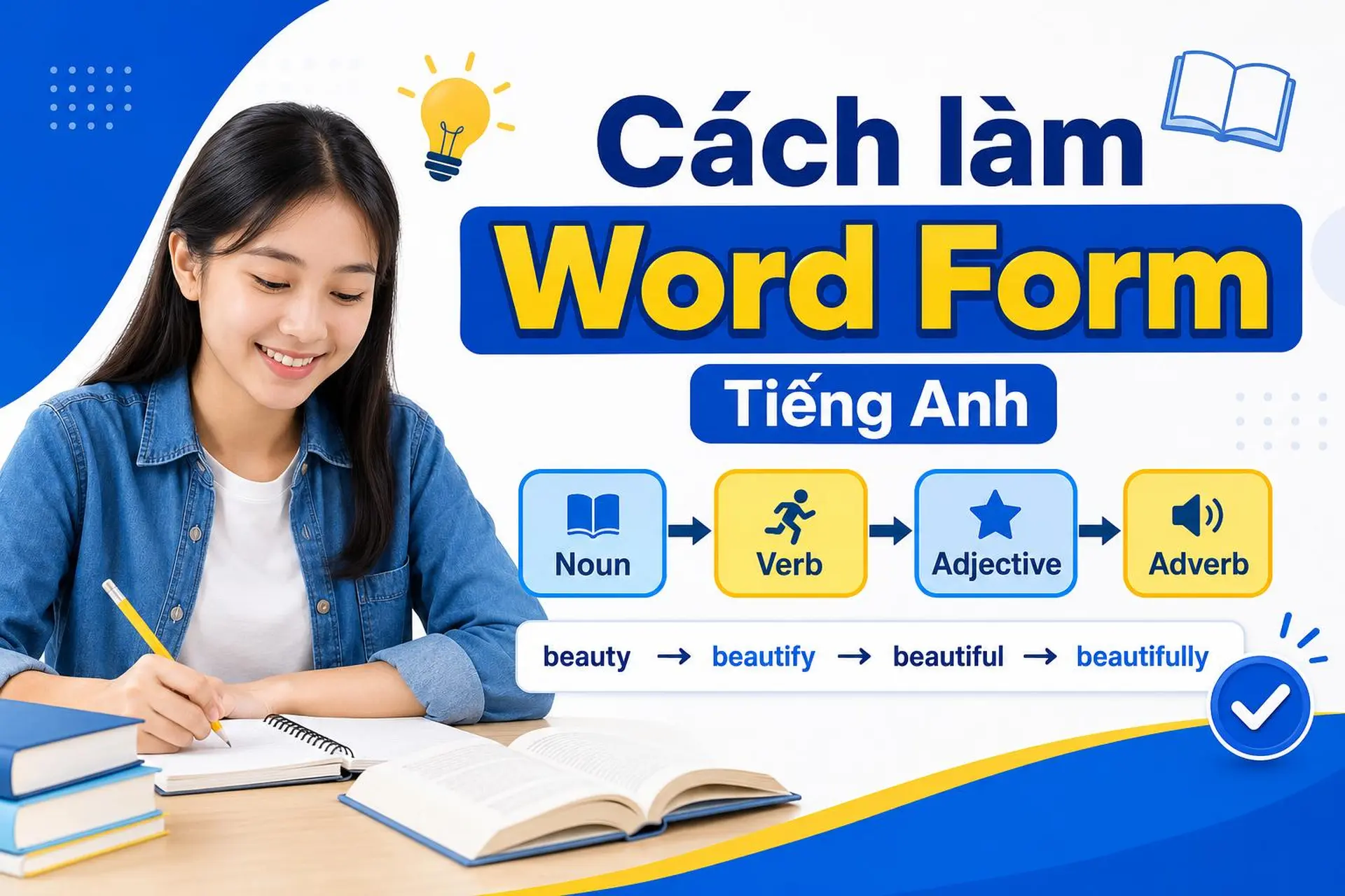 Cách làm word form các dạng bài tập tiếng Anh: Công thức nhận biết và ví dụ chi tiết
