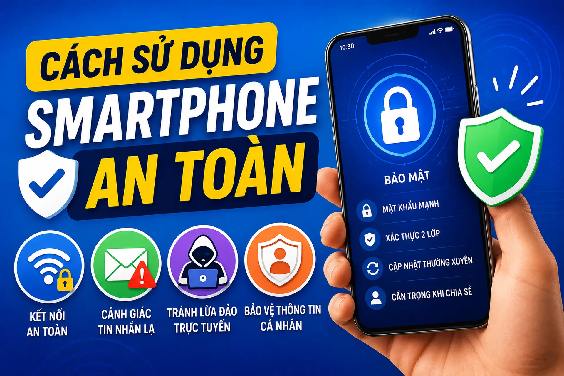 Cách sử dụng smartphone an toàn để bảo vệ dữ liệu và hạn chế rủi ro bảo mật