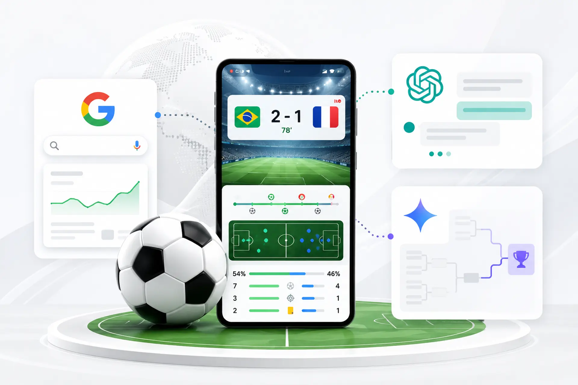 Cách theo dõi kết quả World Cup theo thời gian thực trên Google, Gemini và ChatGPT
