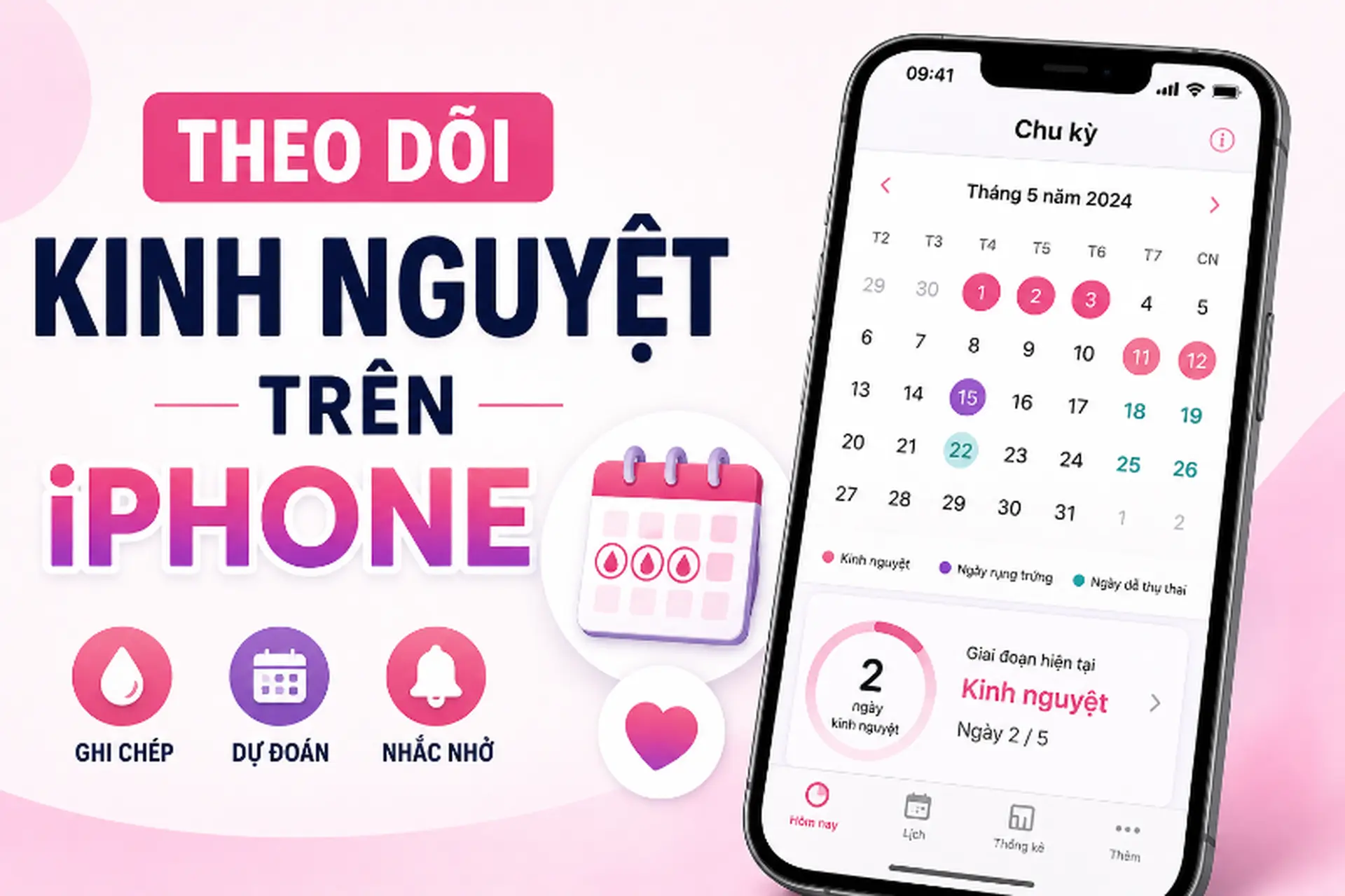 Cách theo dõi kinh nguyệt trên iPhone đơn giản, chính xác và dễ thực hiện