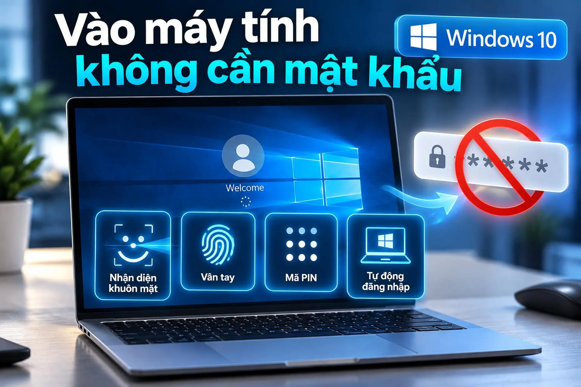 Cách vào máy tính không cần nhập mật khẩu Windows 10 nhanh, dễ thiết lập và an toàn hơn