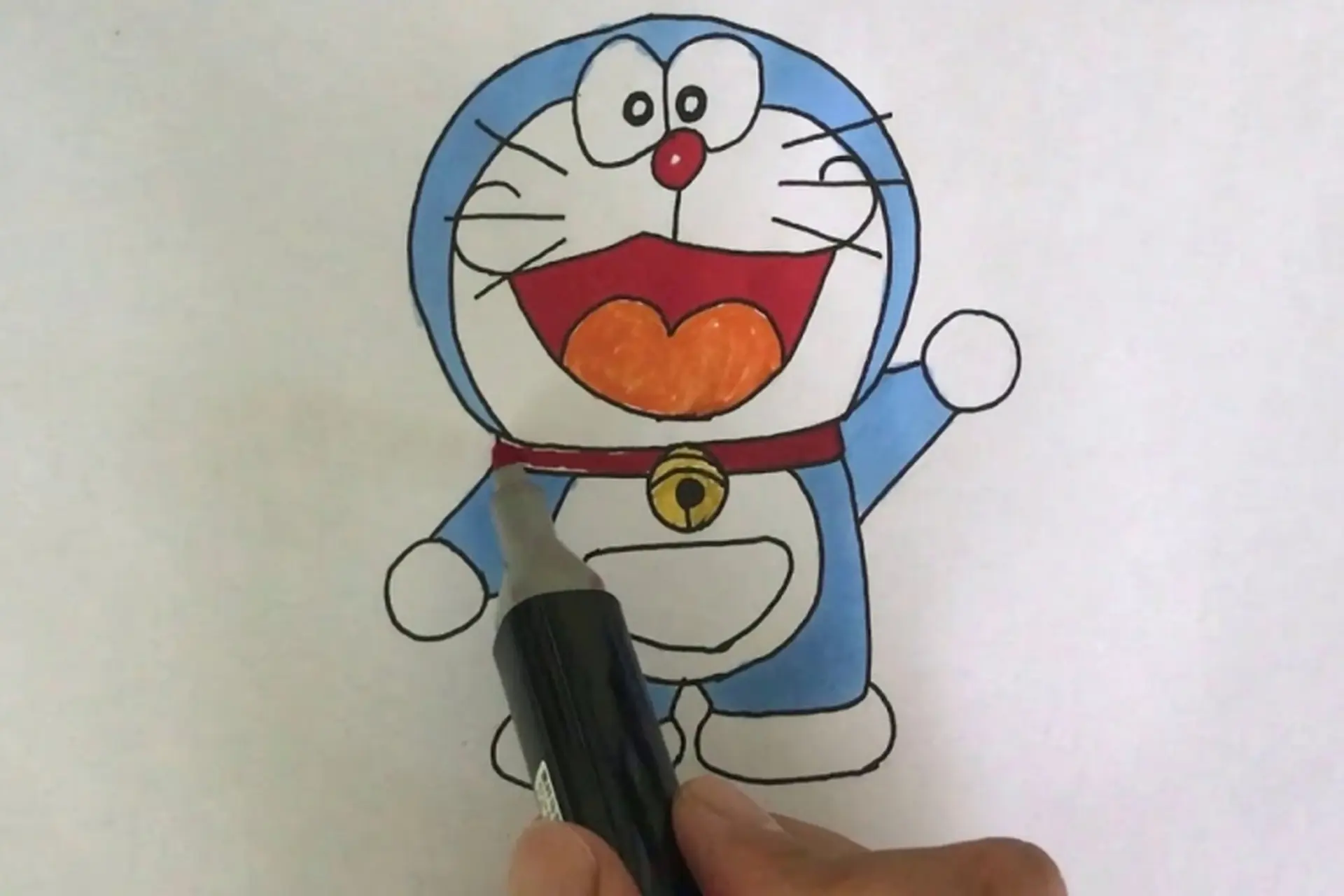 Cùng bé ôn lại tuổi thơ với cách vẽ Doraemon mặt cười, tức giận cực đáng yêu