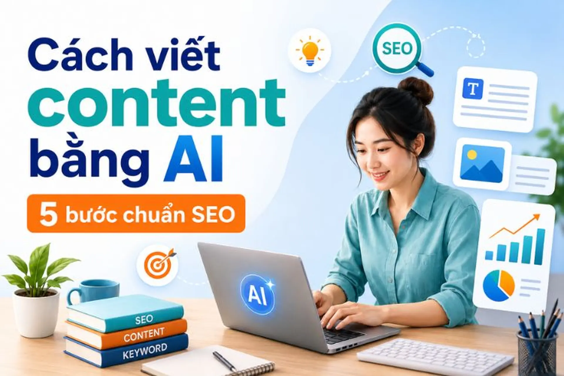 Cách viết content bằng AI hiệu quả: 5 bước tối ưu nội dung chuẩn SEO cho marketer