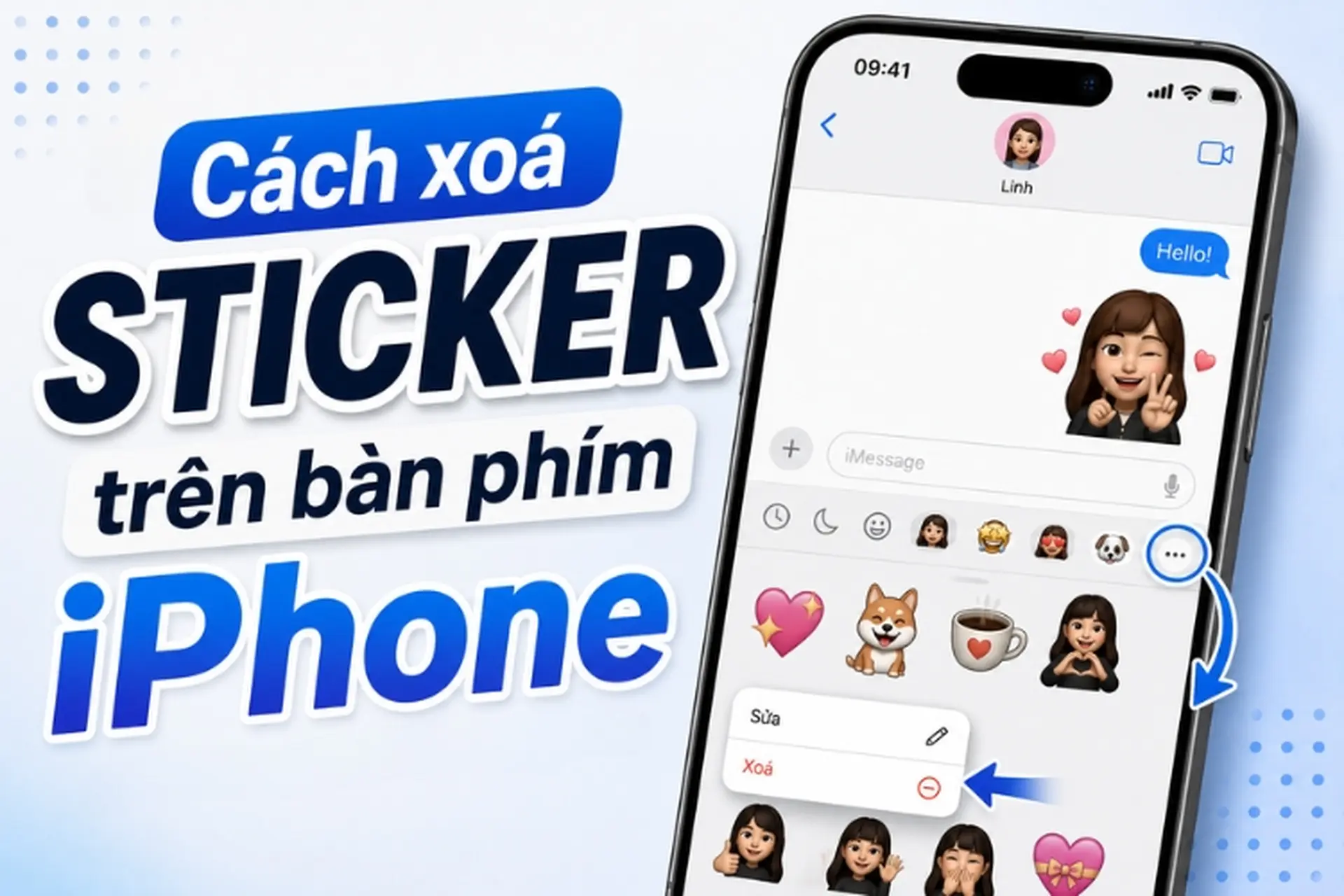 Cách xóa sticker trên bàn phím iPhone nhanh chóng, đơn giản chỉ với vài thao tác