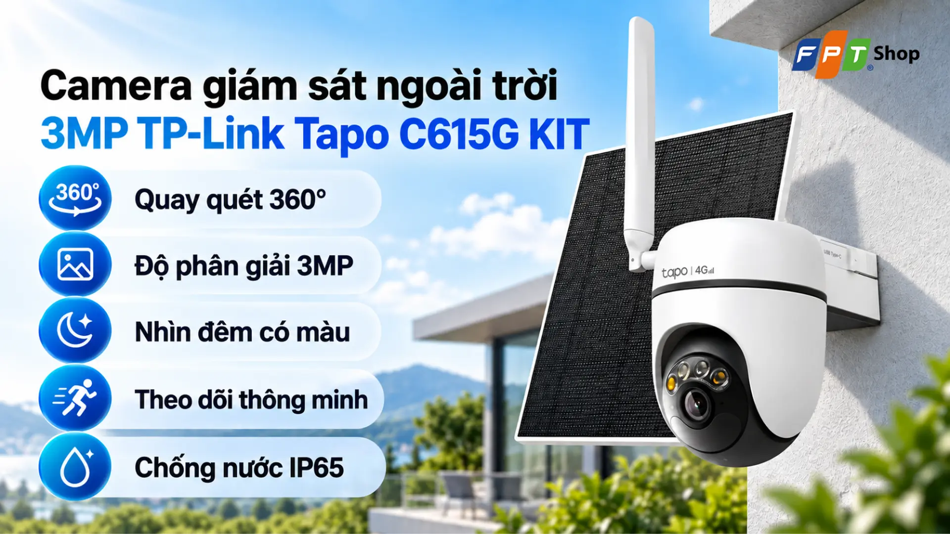Camera giám sát ngoài trời TP-Link Tapo C615G KIT