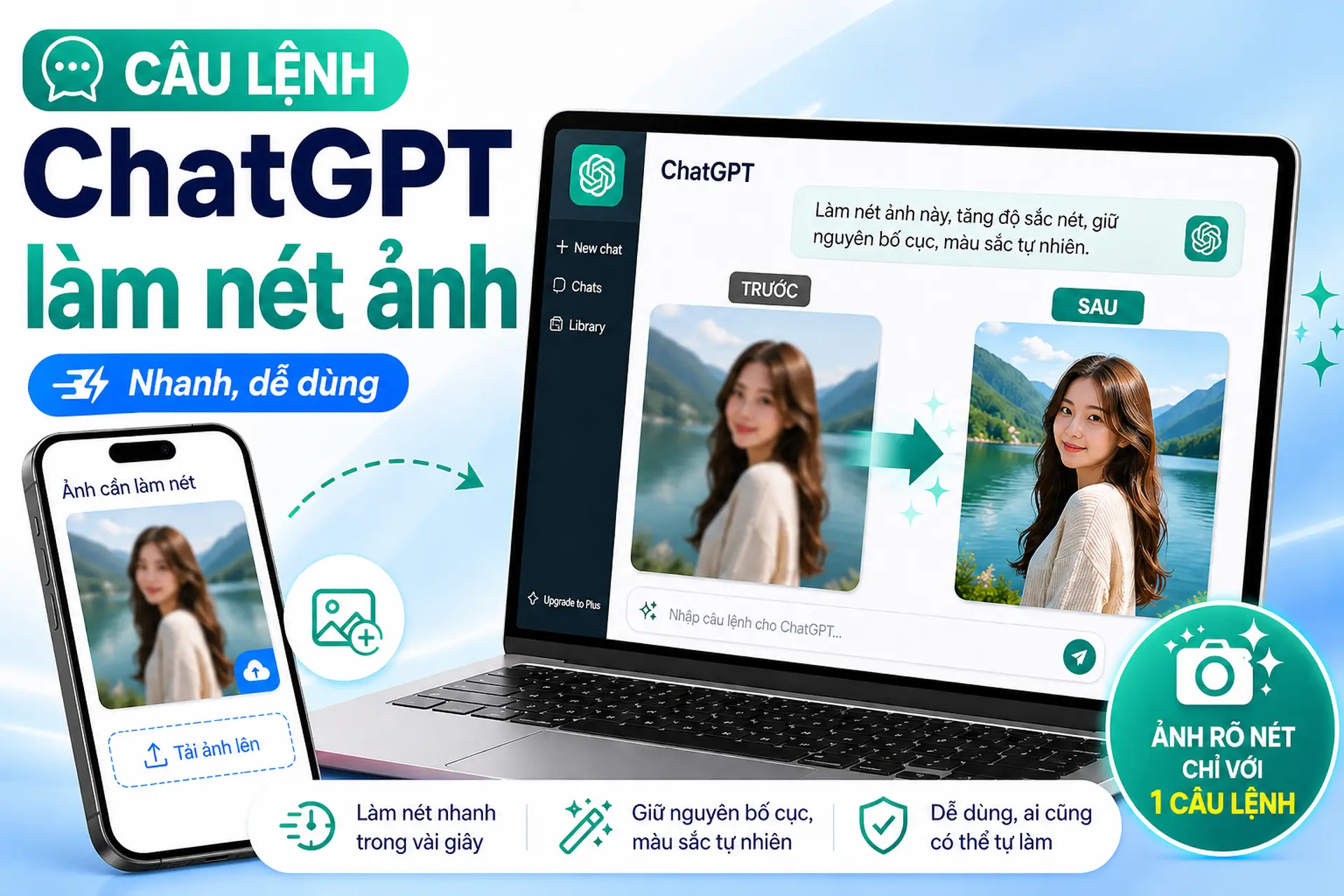 Tổng hợp các câu lệnh ChatGPT làm nét ảnh nhanh và đơn giản ai cũng có thể tự thực hiện
