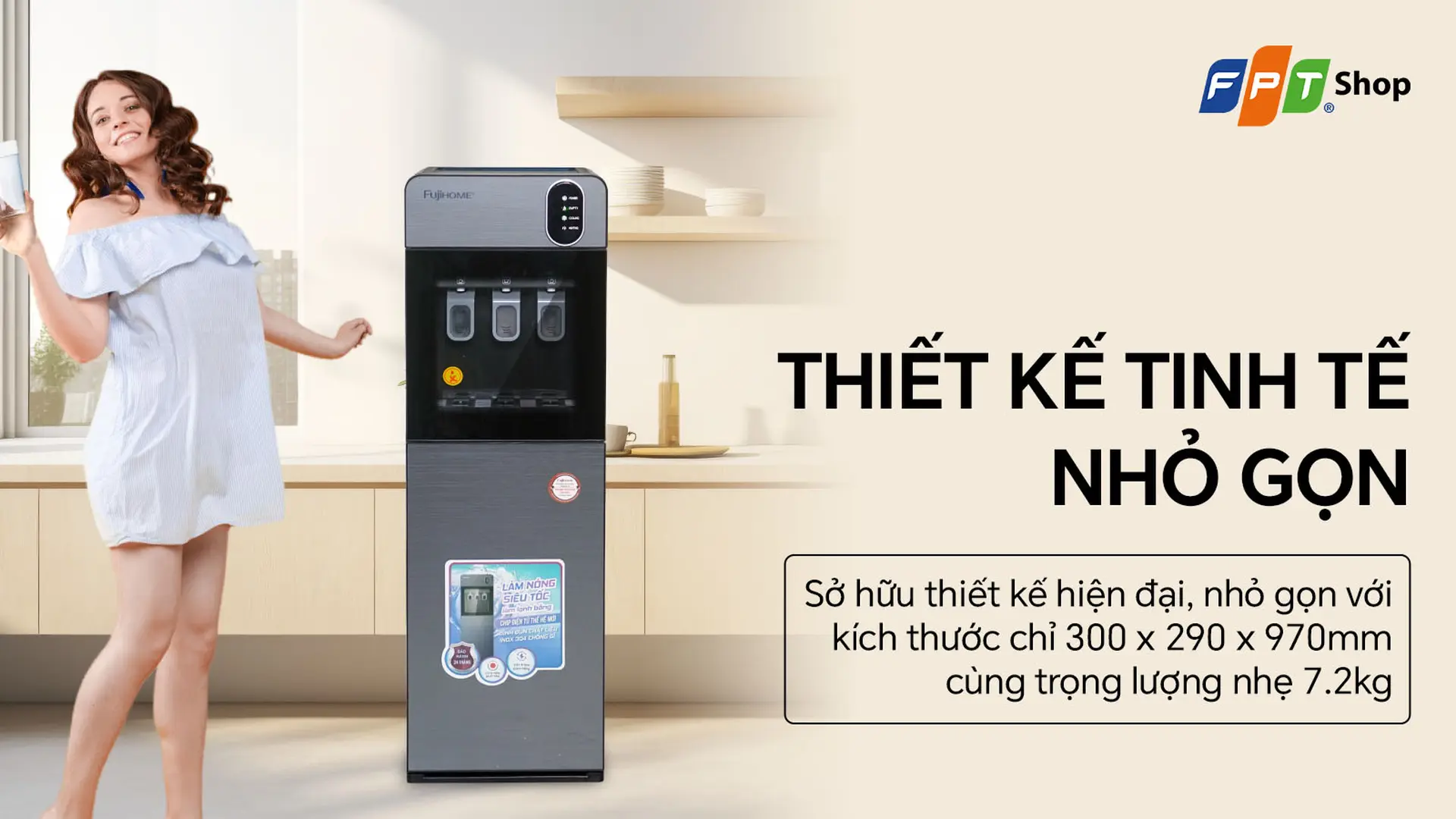 Cây nước nóng lạnh hút bình Fujihome WD11ES