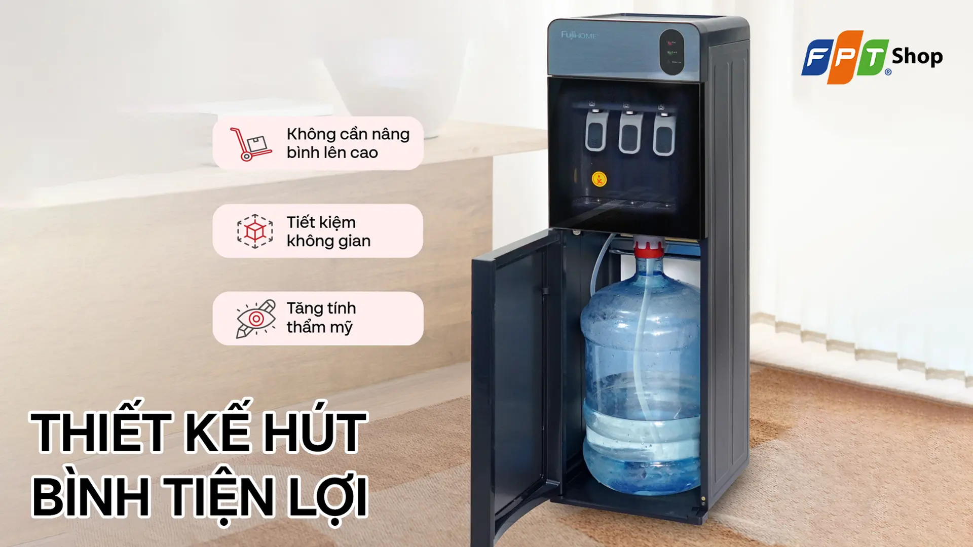 Cây nước nóng lạnh hút bình Fujihome WD210UE