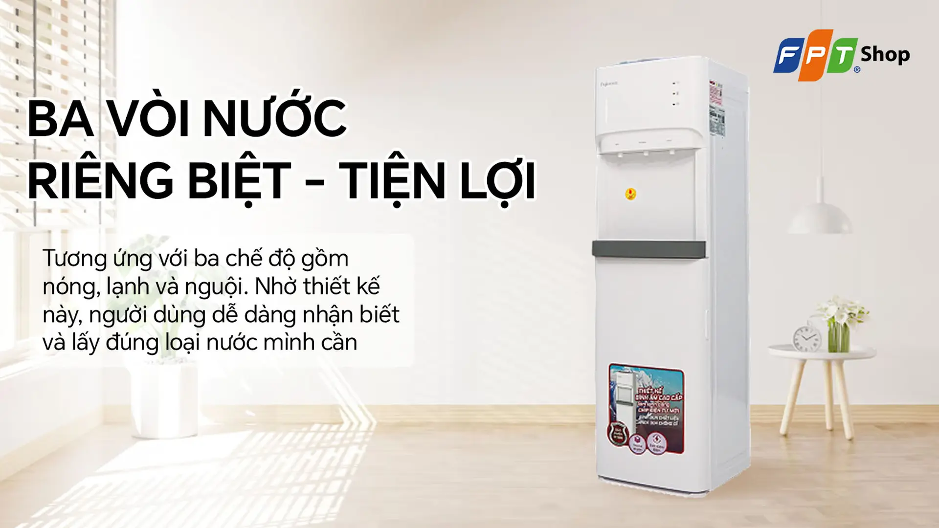 Cây nước nóng lạnh hút bình Fujihome WD606ES